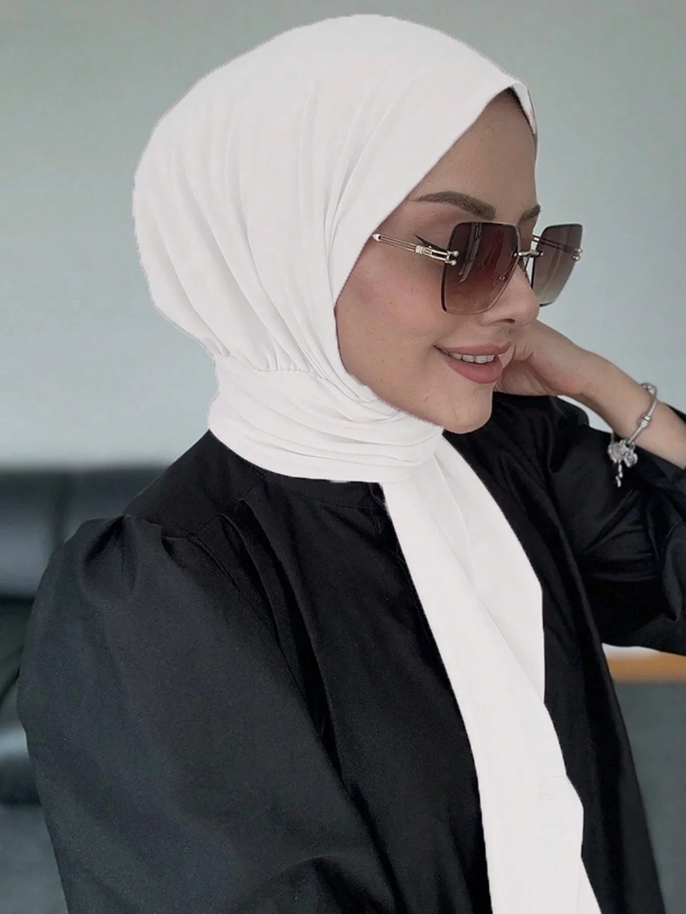 Instant Button Fastened Hijab