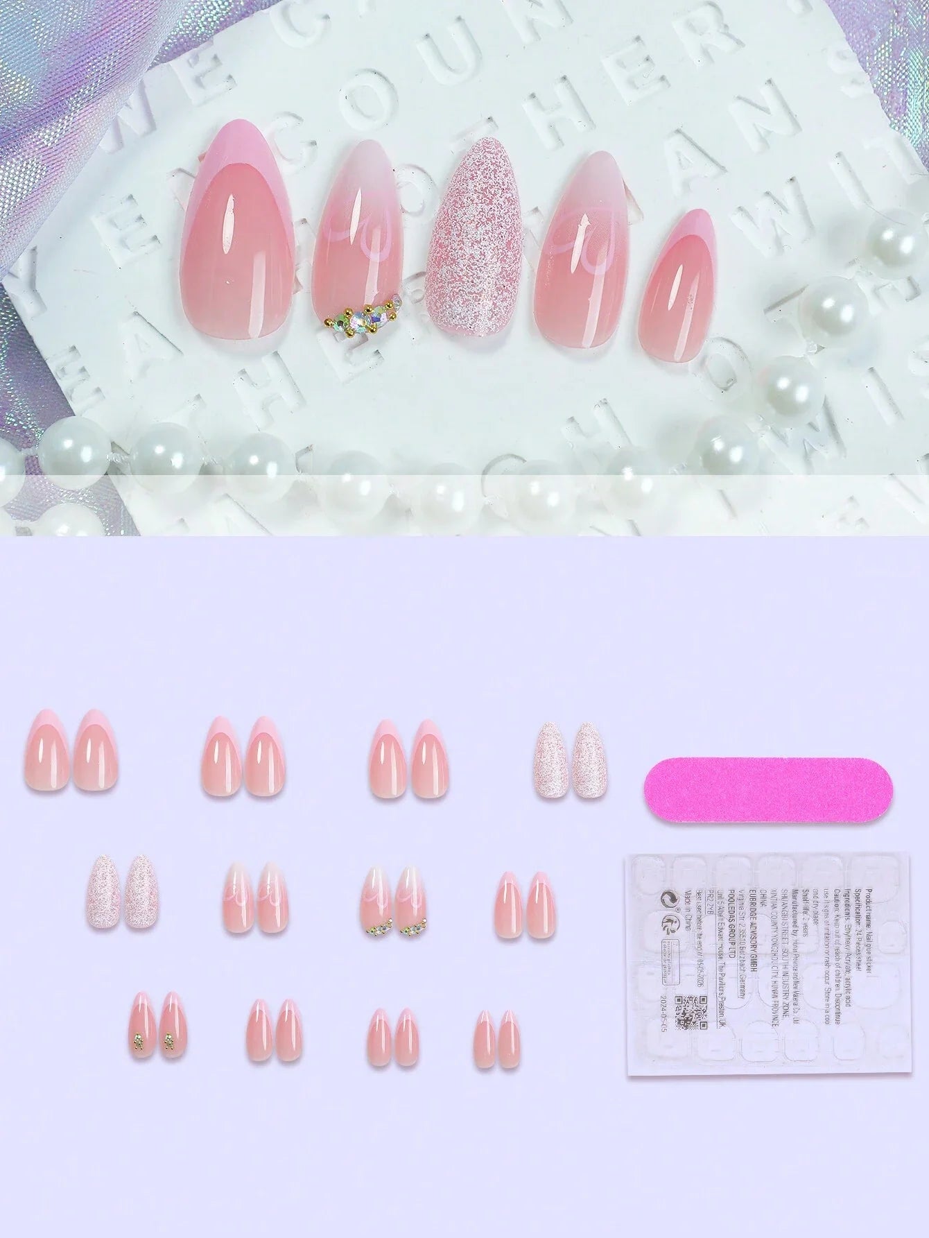 Women’s Romantic Pink Press-On Nails