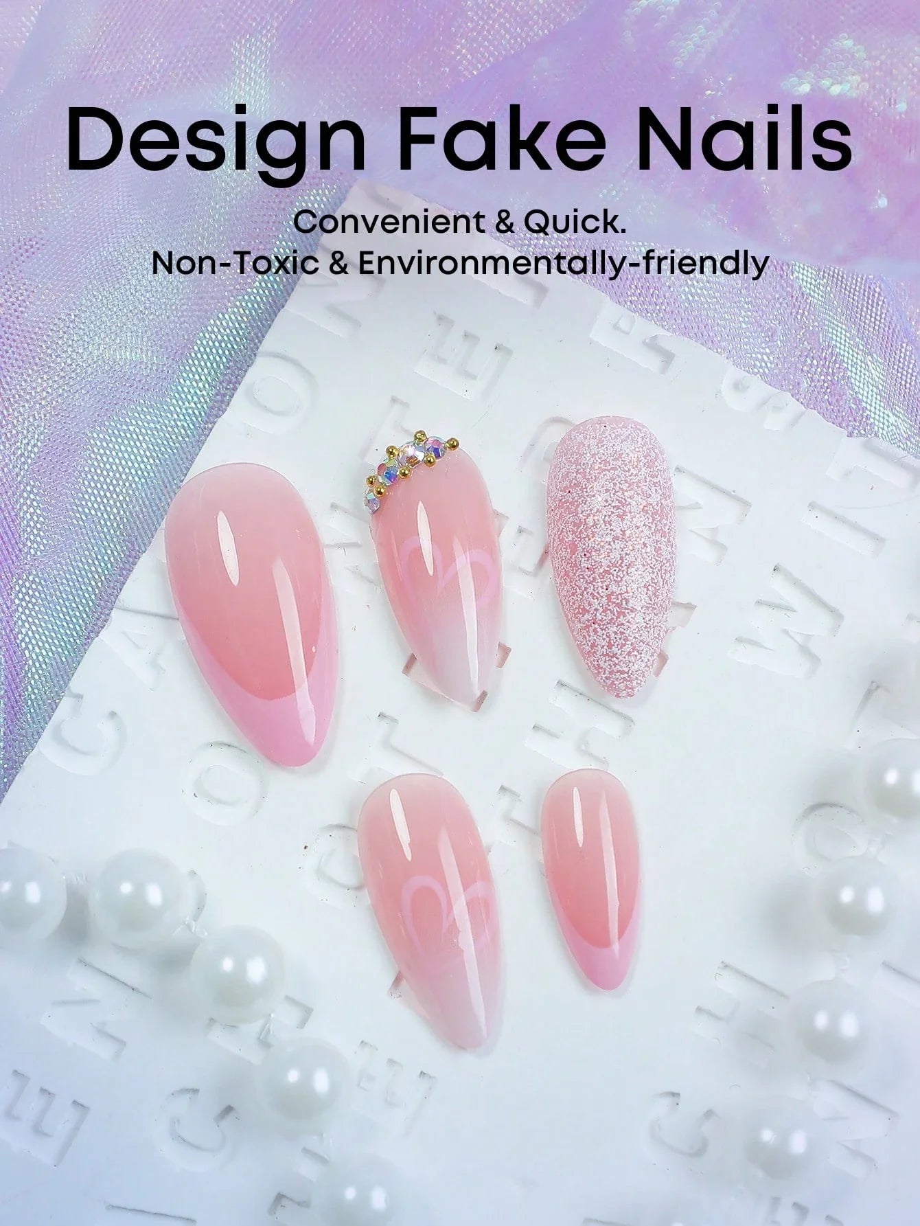 Women’s Romantic Pink Press-On Nails