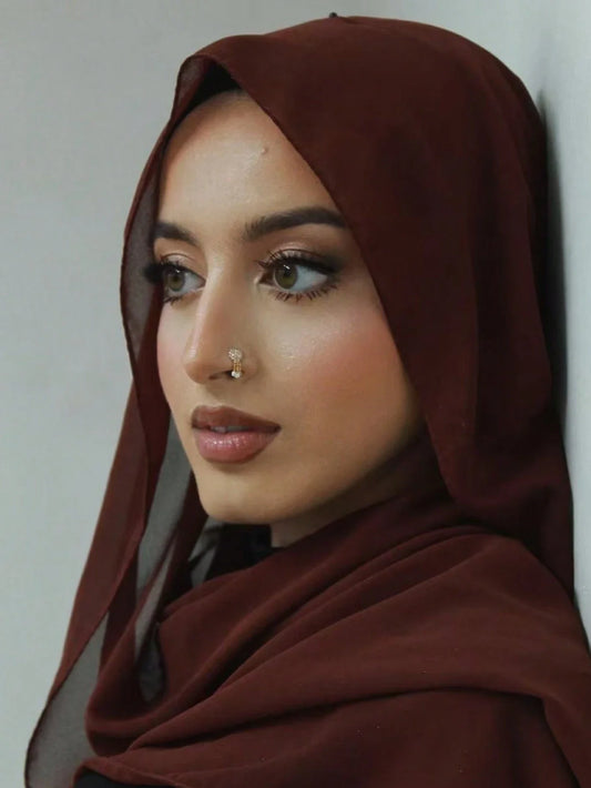 Faux Pearl Chiffon Hijab Scarf