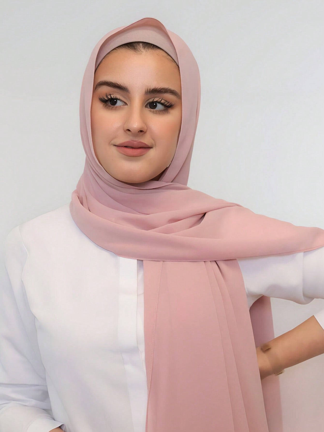 Faux Pearl Chiffon Hijab Scarf