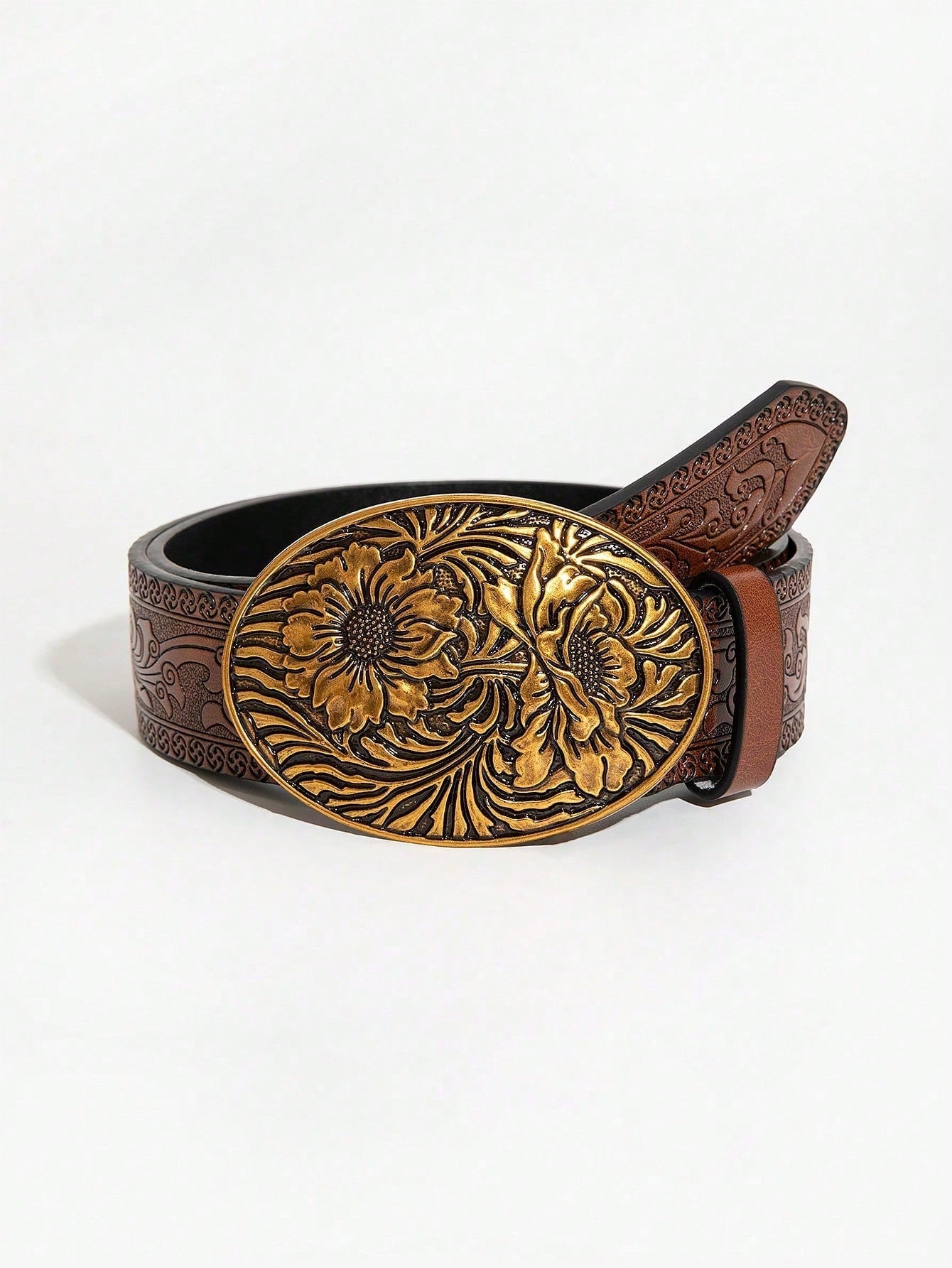 Retro Dragon Buckle Leather Belt