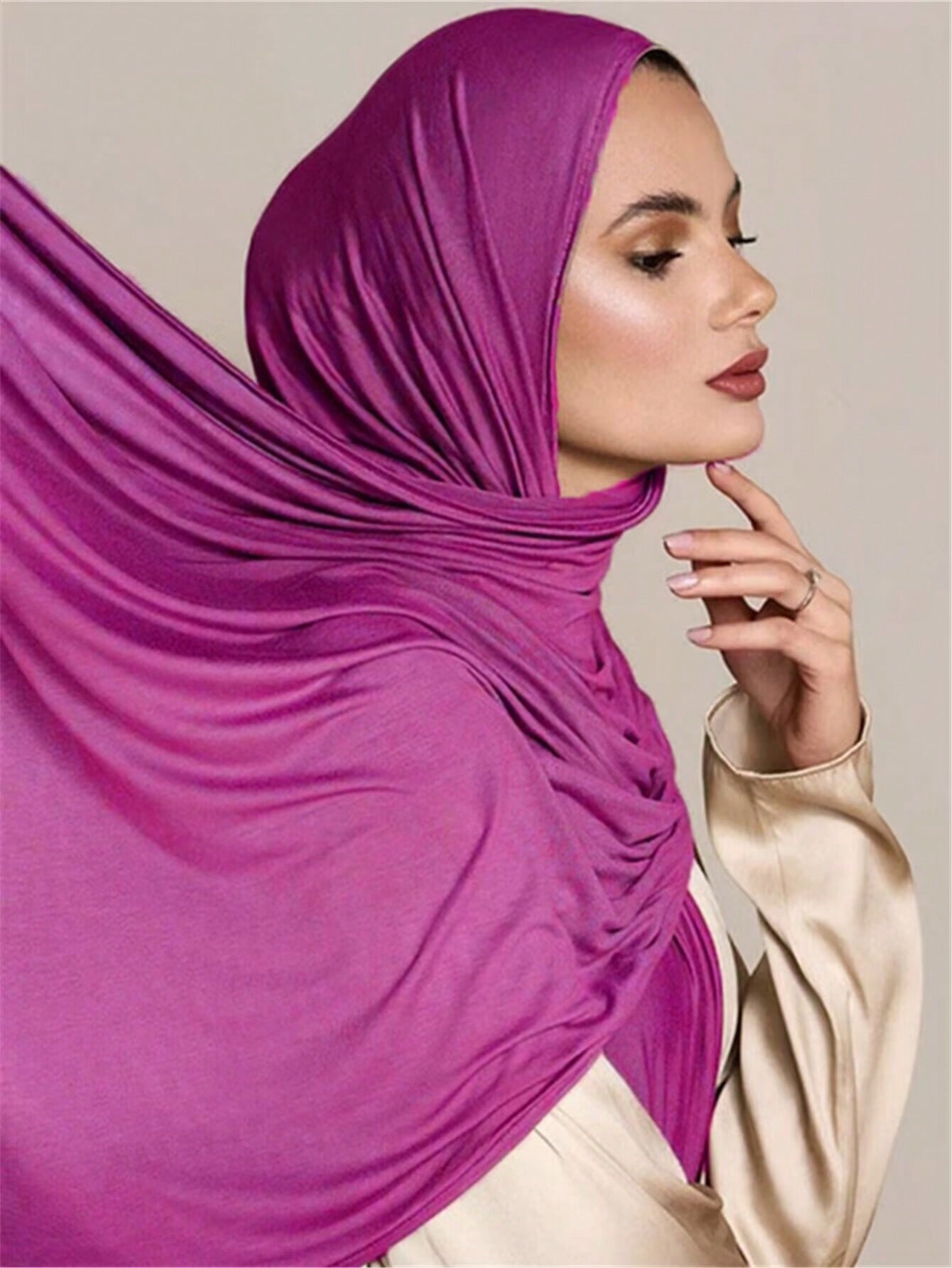 Plus Size Knitted Headscarf Shawl