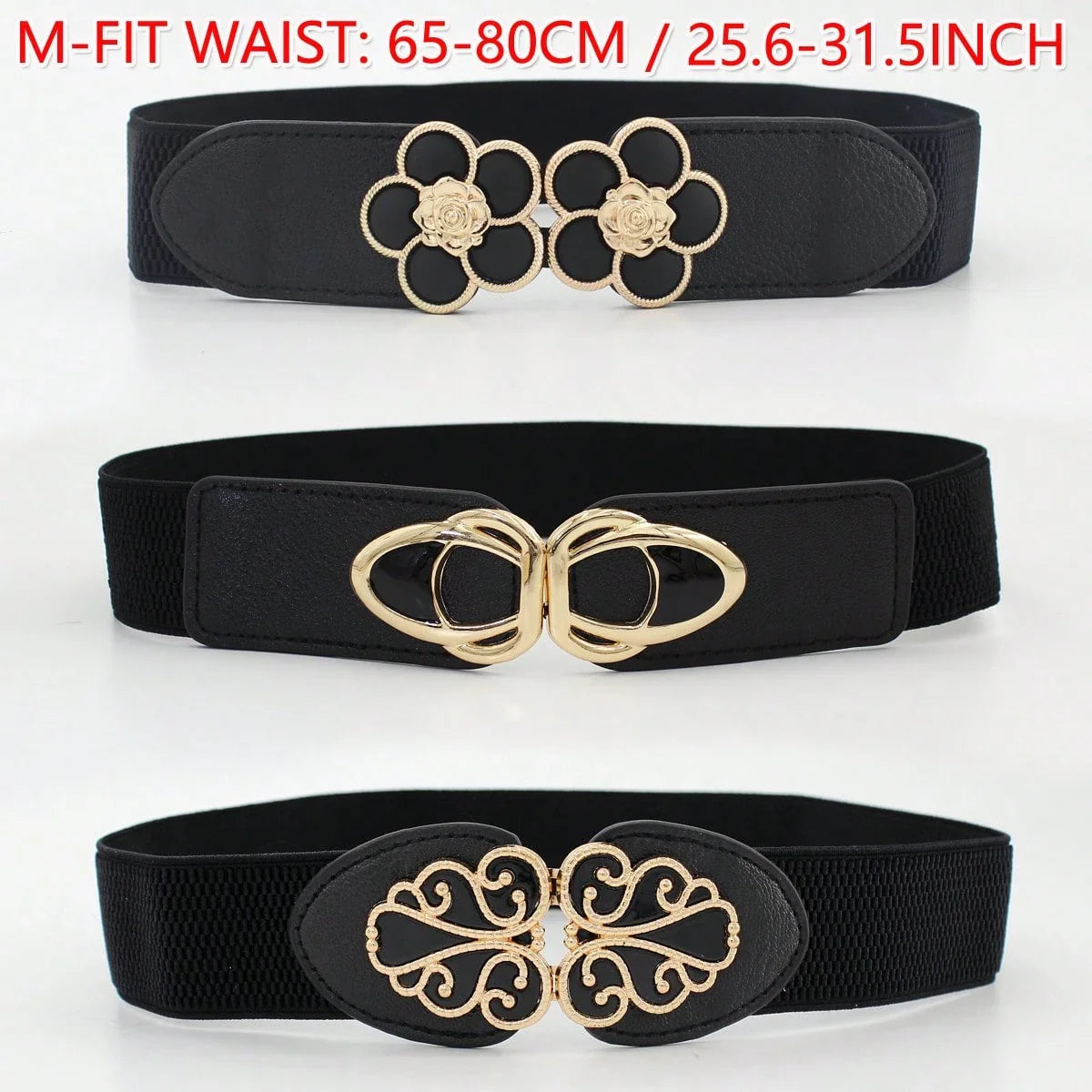 Women's Solid Color Elastic Belts