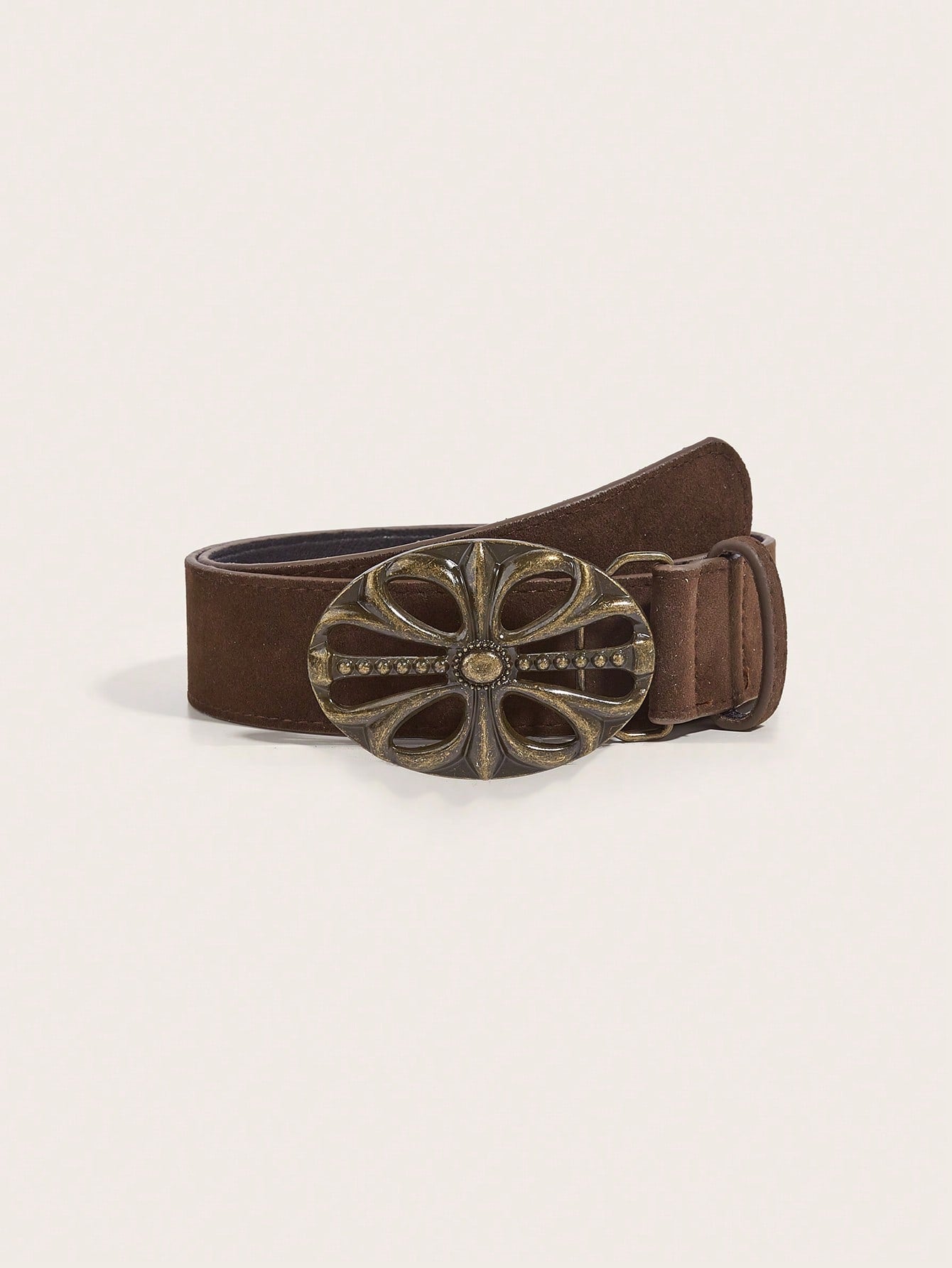 Retro Metal Buckle Leather Belt