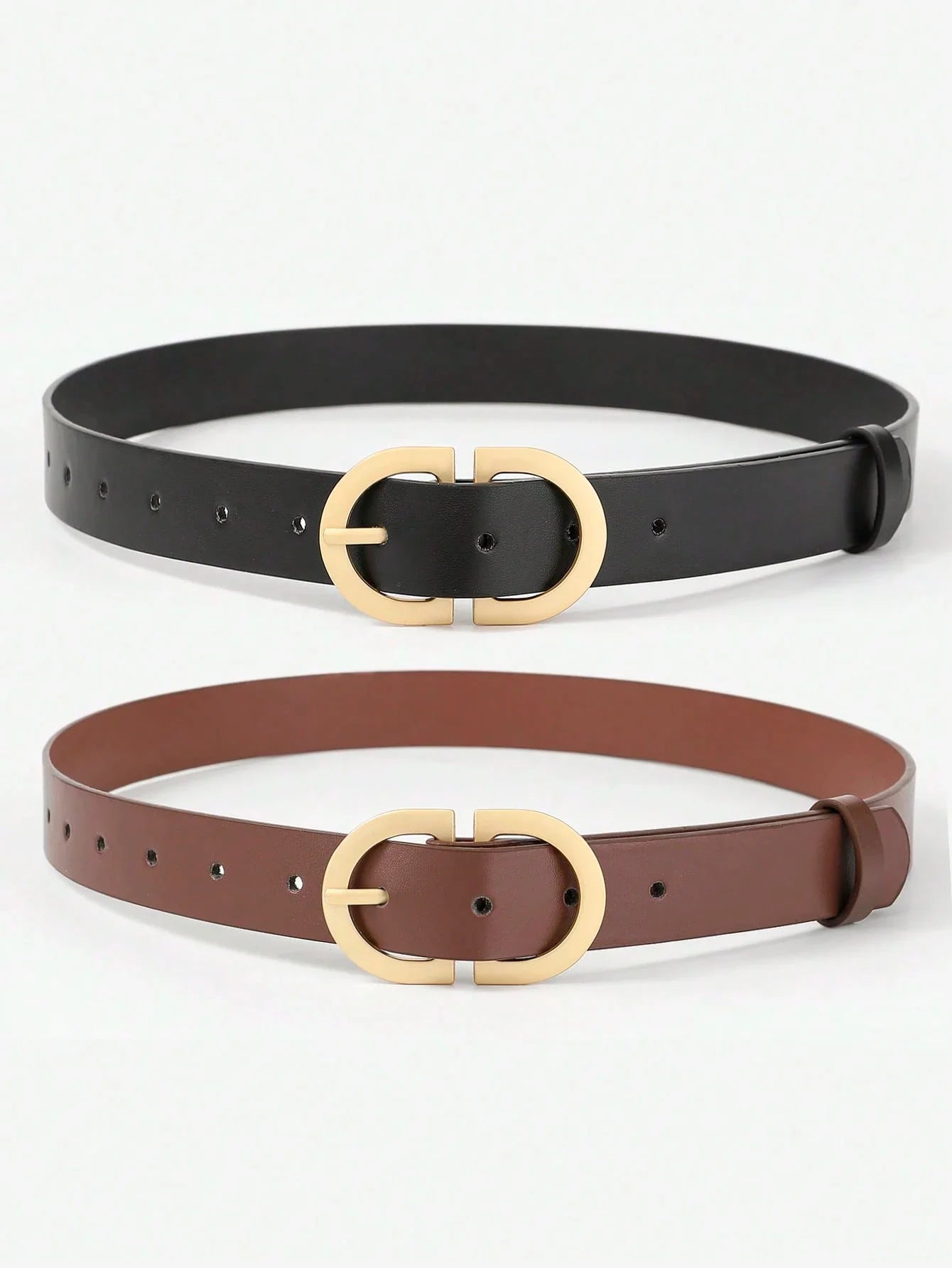 Women's Gold D-Ring Belt Set