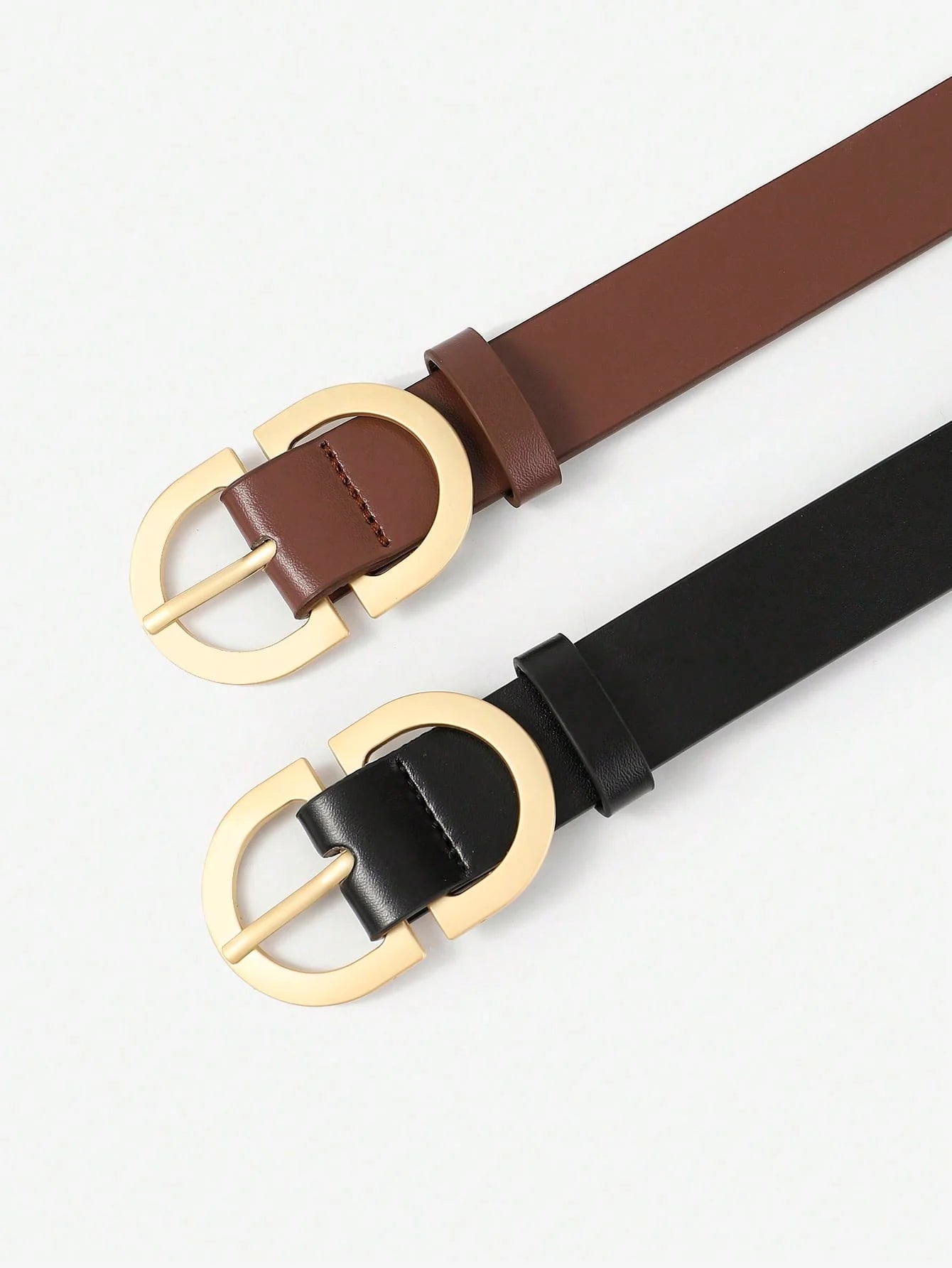 Women's Gold D-Ring Belt Set