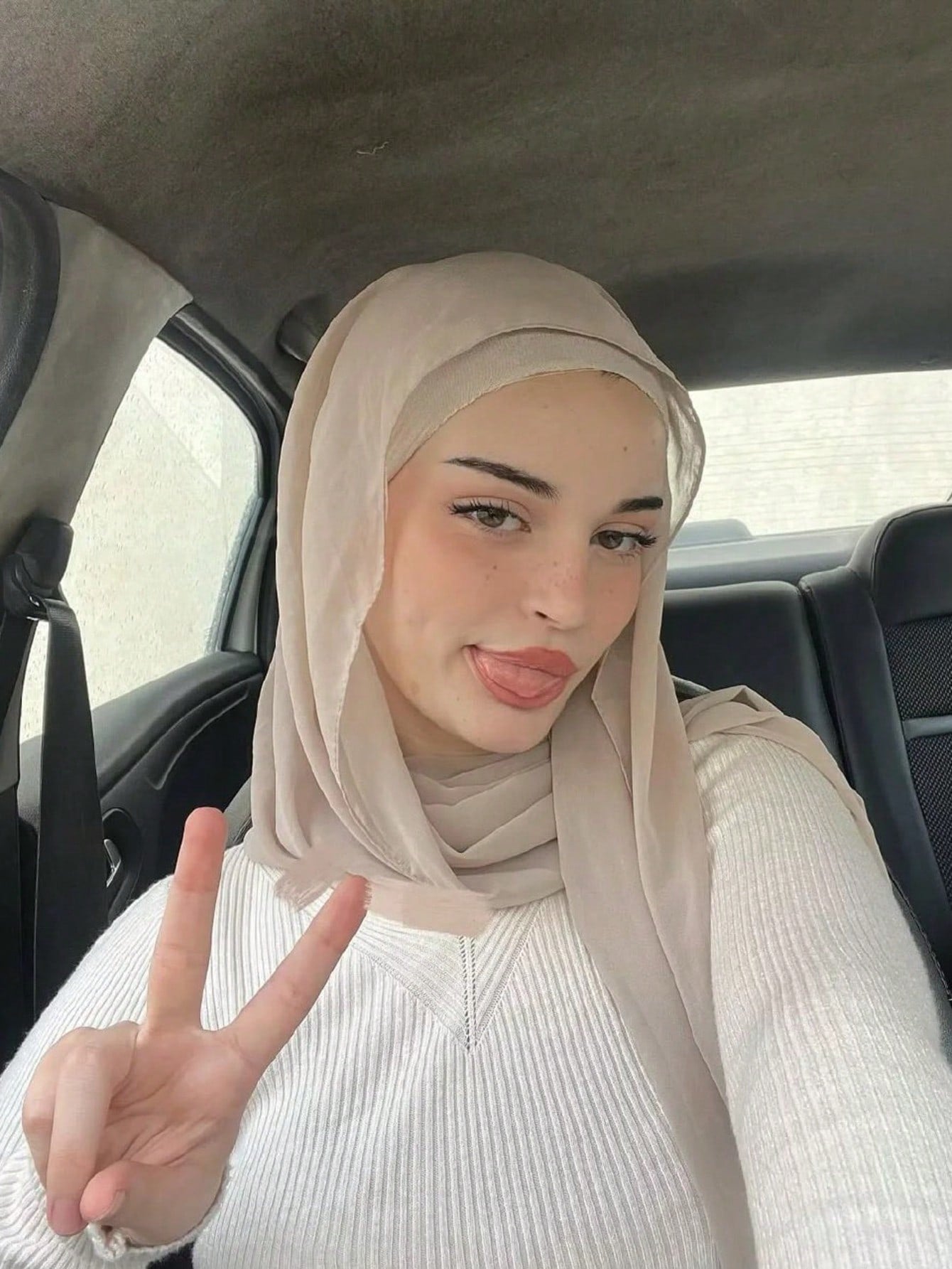 Faux Pearl Chiffon Hijab Scarf