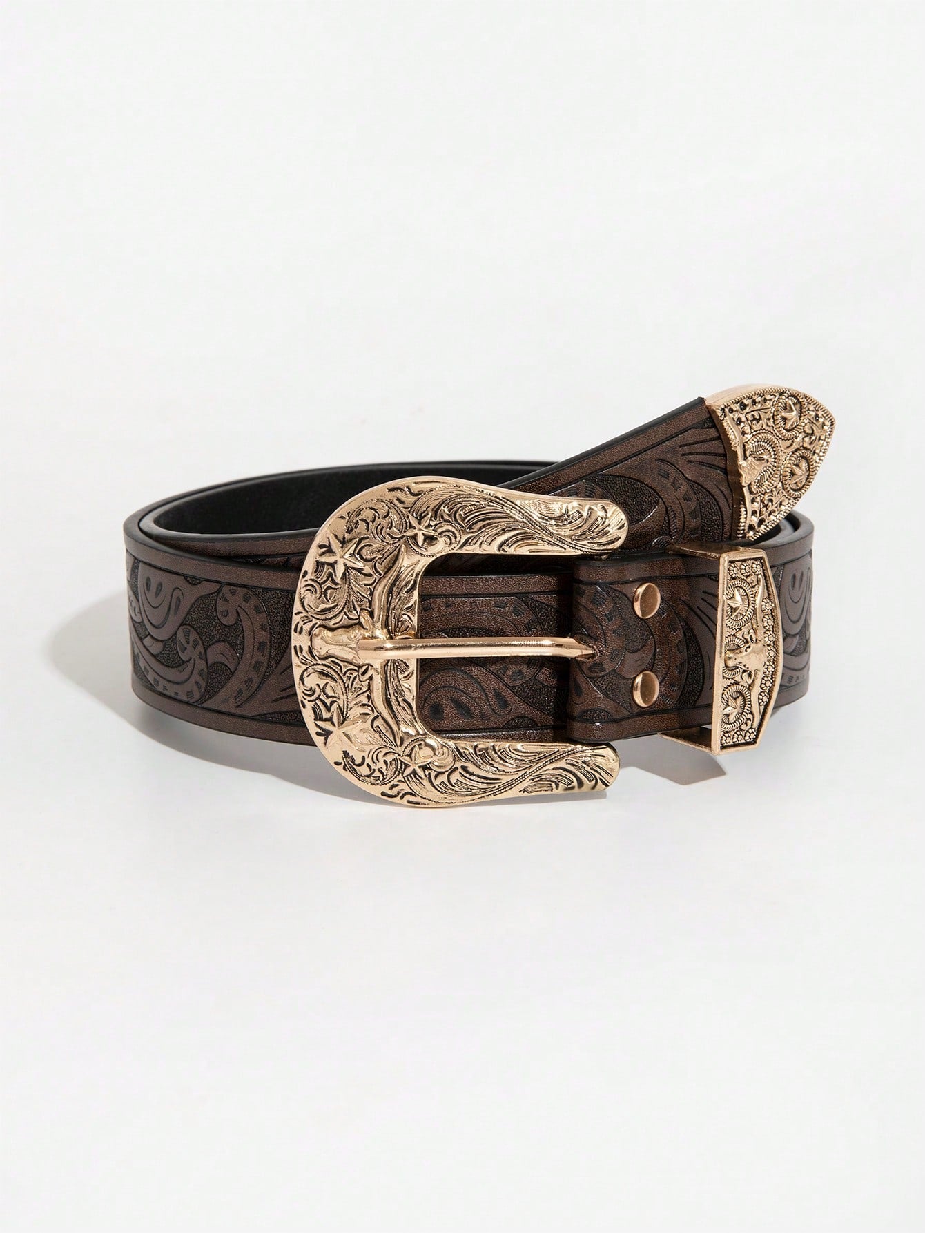 Multicolor Flower Embossed Belt