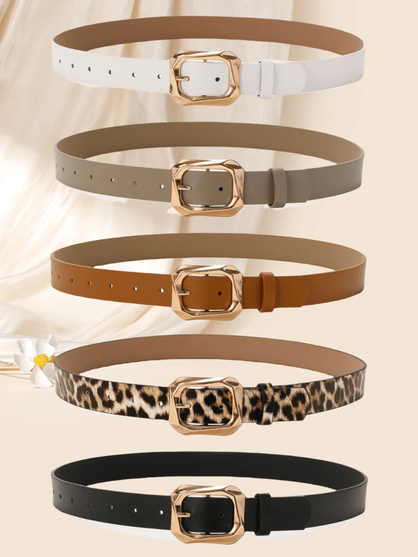 Vintage Square Buckle Belt Set