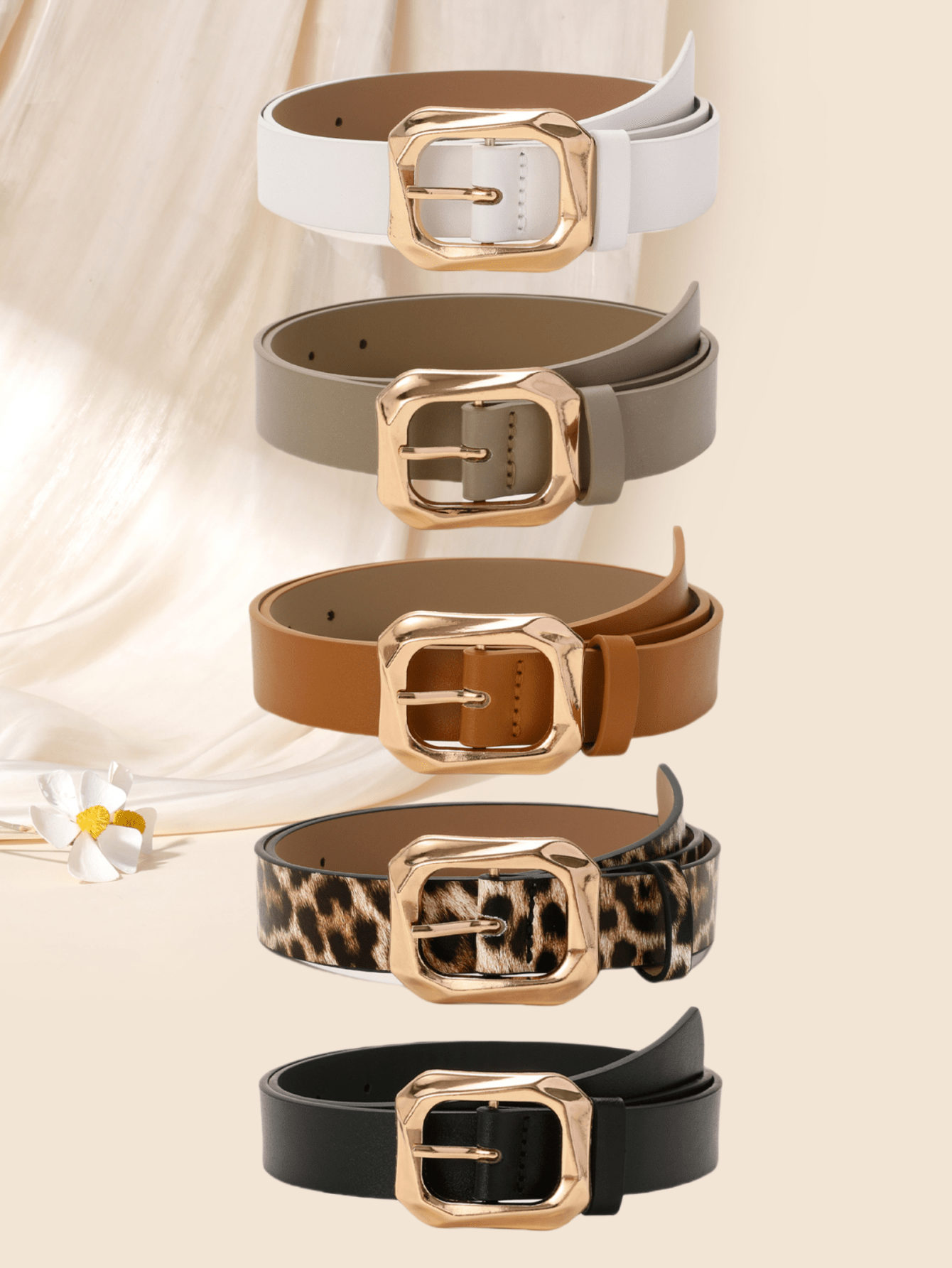Women's Retro Square Buckle Belts