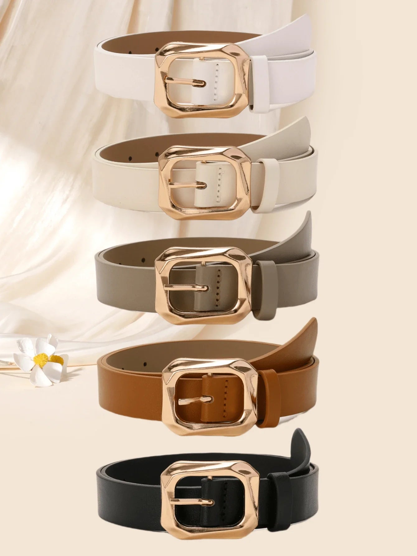 Women's Retro Square Buckle Belts