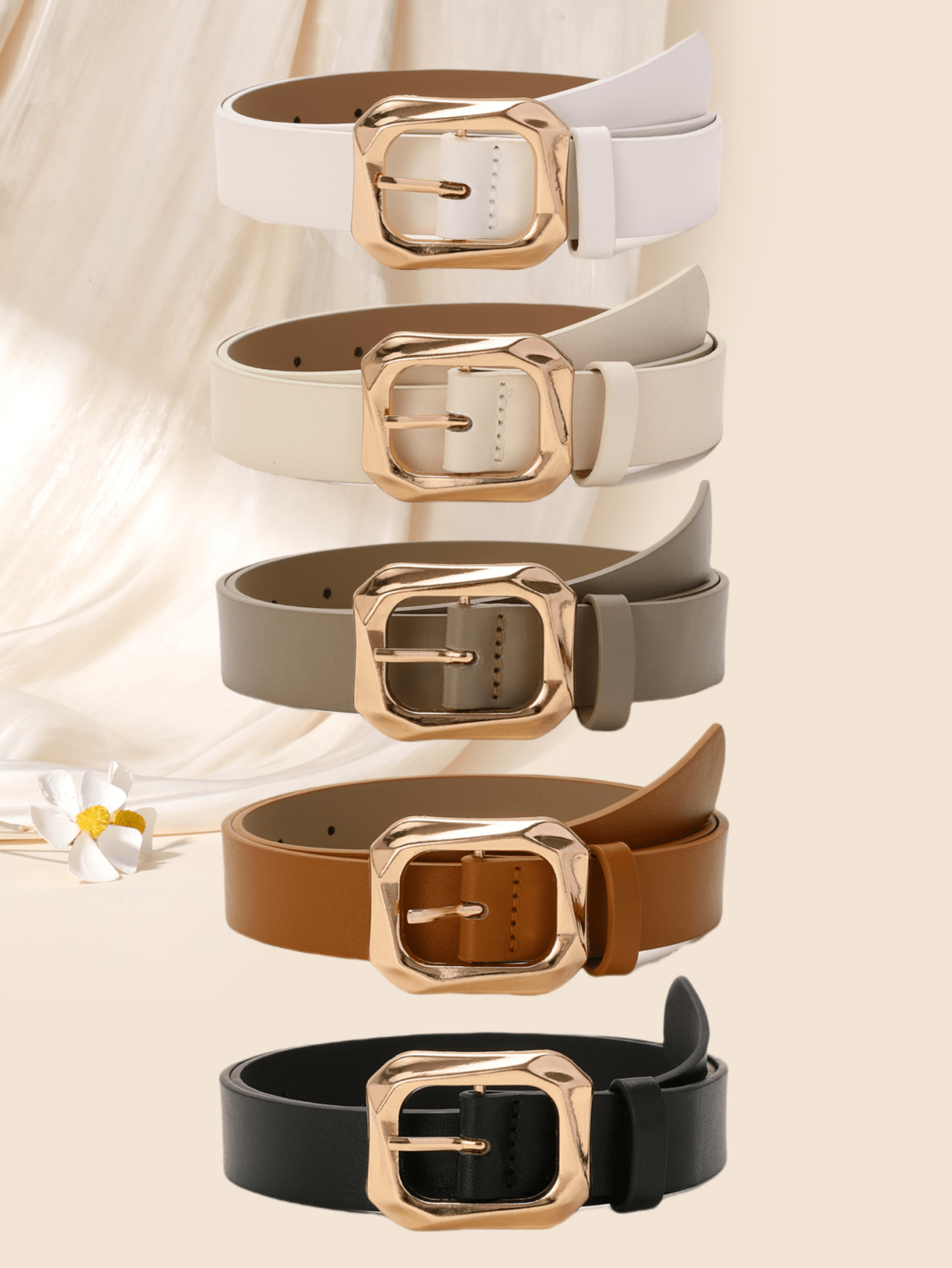 Women's Retro Square Buckle Belts