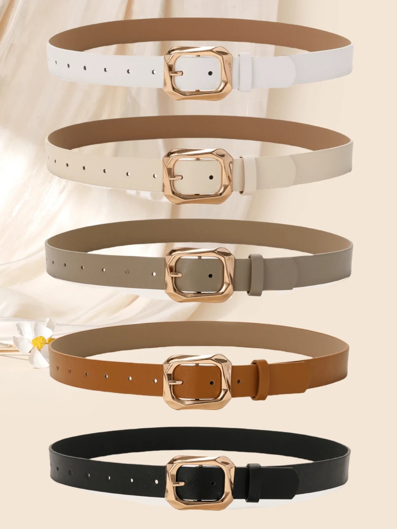 Women's Retro Square Buckle Belts