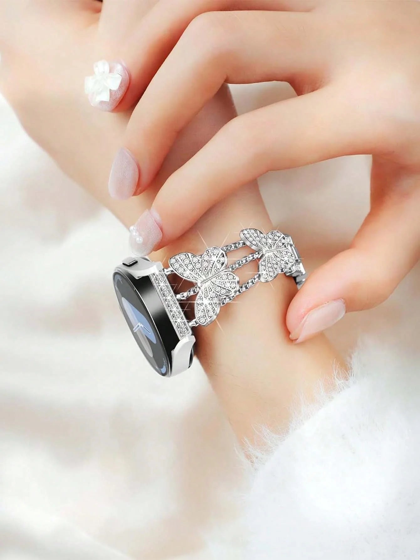 Silver Butterfly Smartwatch Band