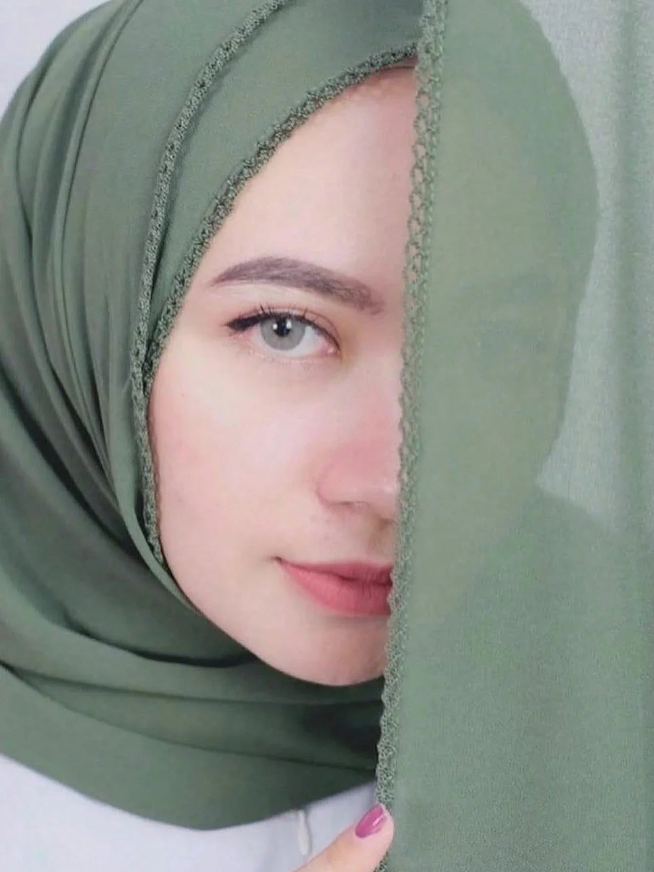 FADZOYLE Chiffon Crochet Edge Scarf