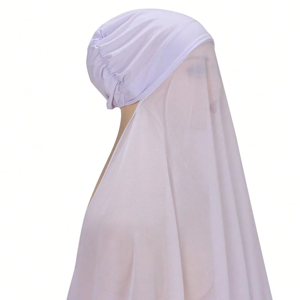 Attached Modal Bonnet Chiffon Hijab