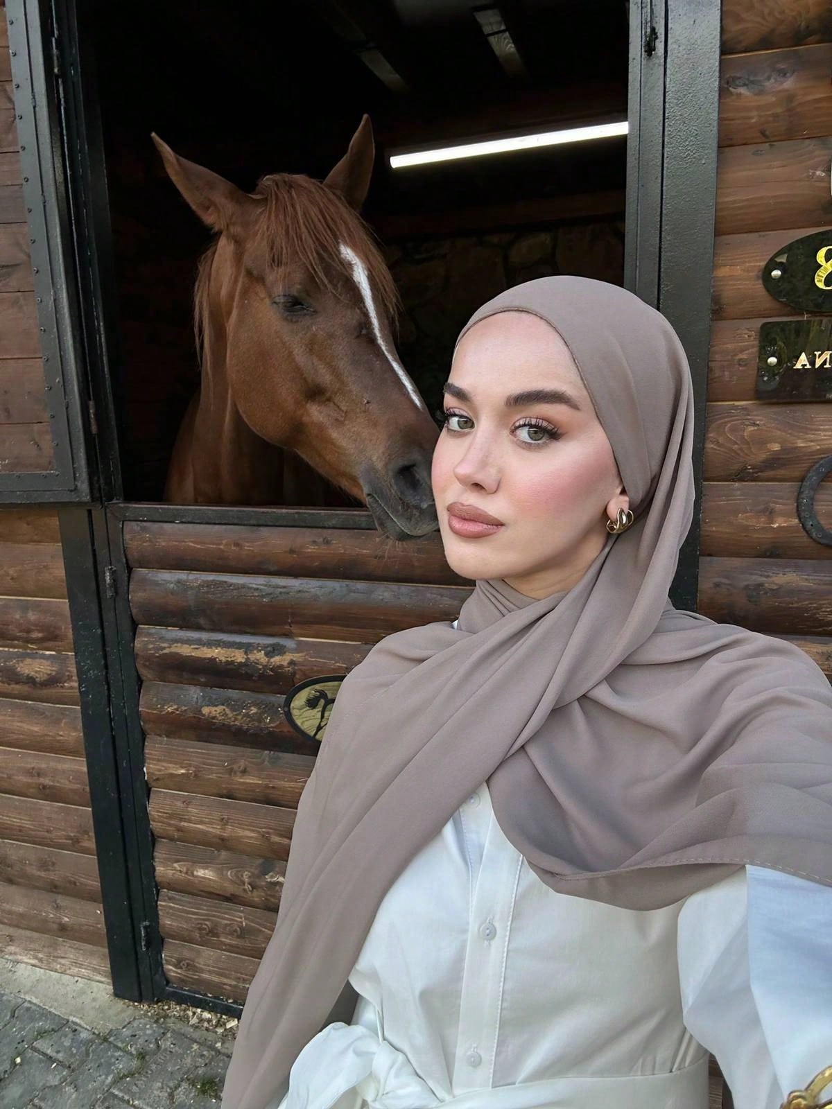 Faux Pearl Chiffon Hijab Scarf