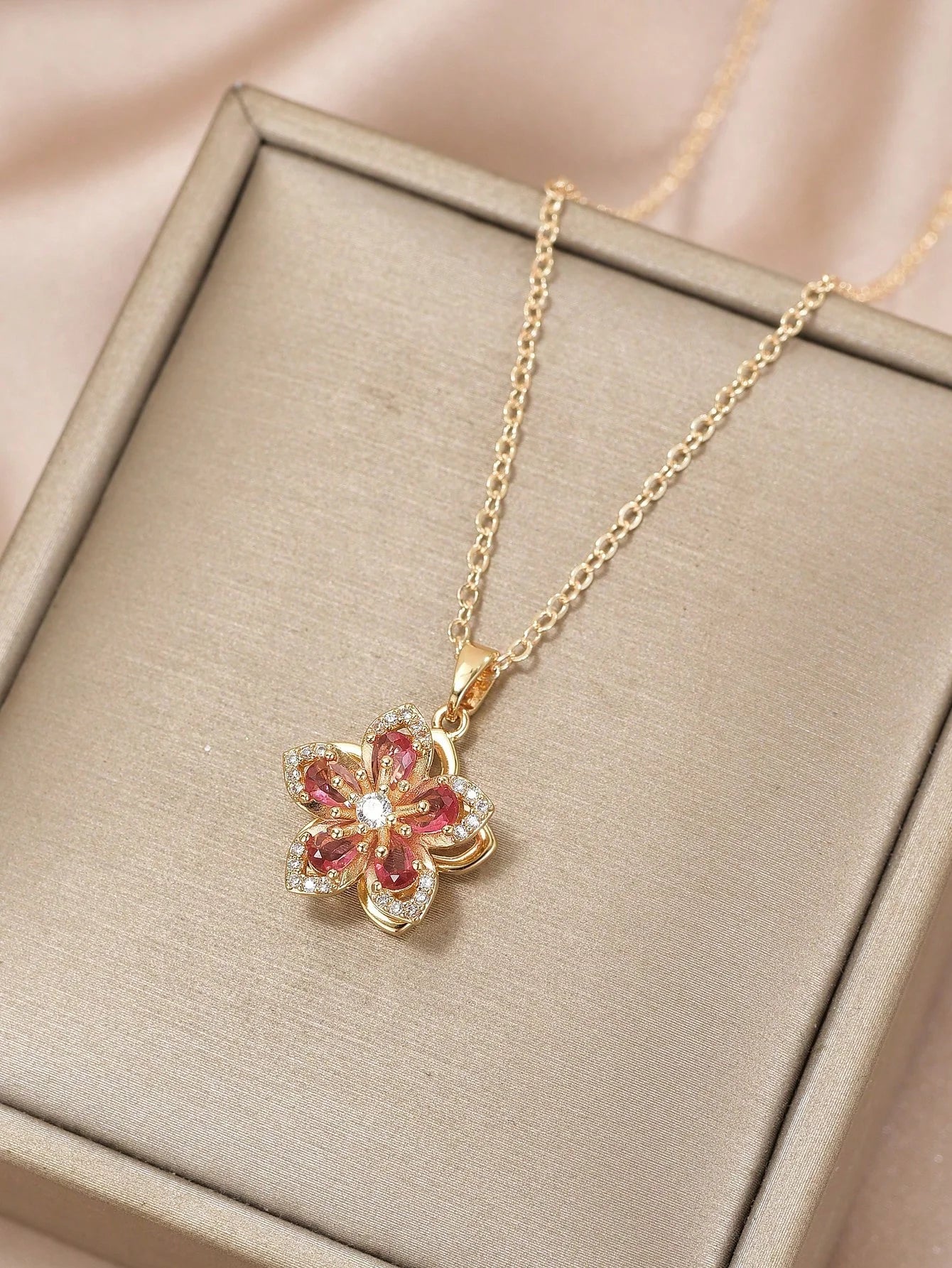 Women’s Plum Blossom CZ Necklace