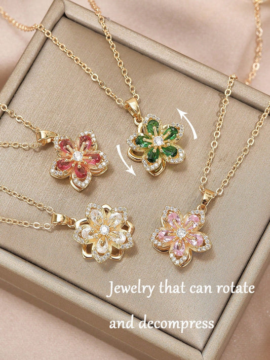 Women’s Plum Blossom CZ Necklace