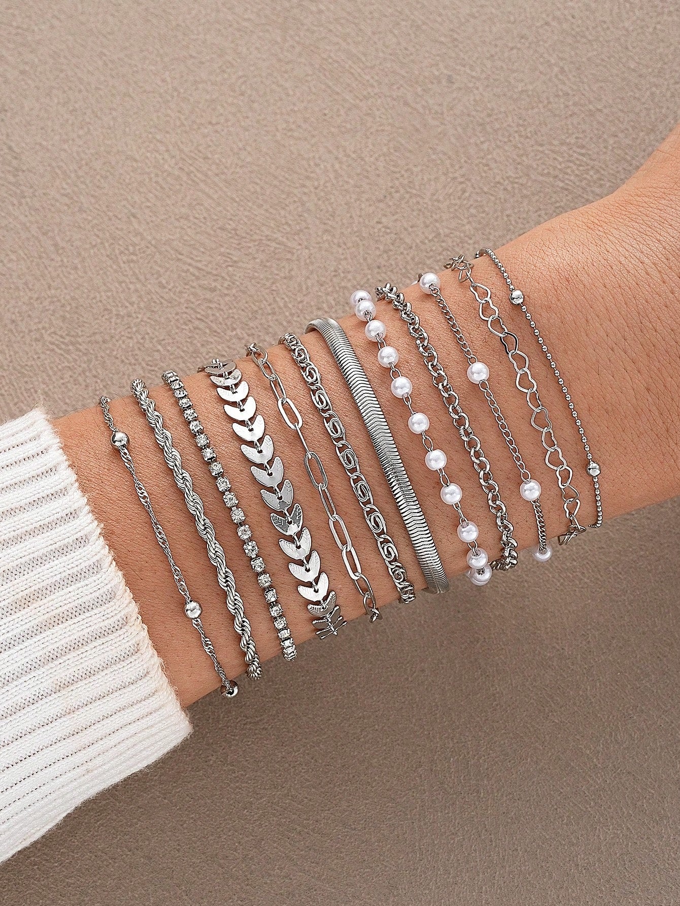 Women’s Layered Heart Bracelet Set