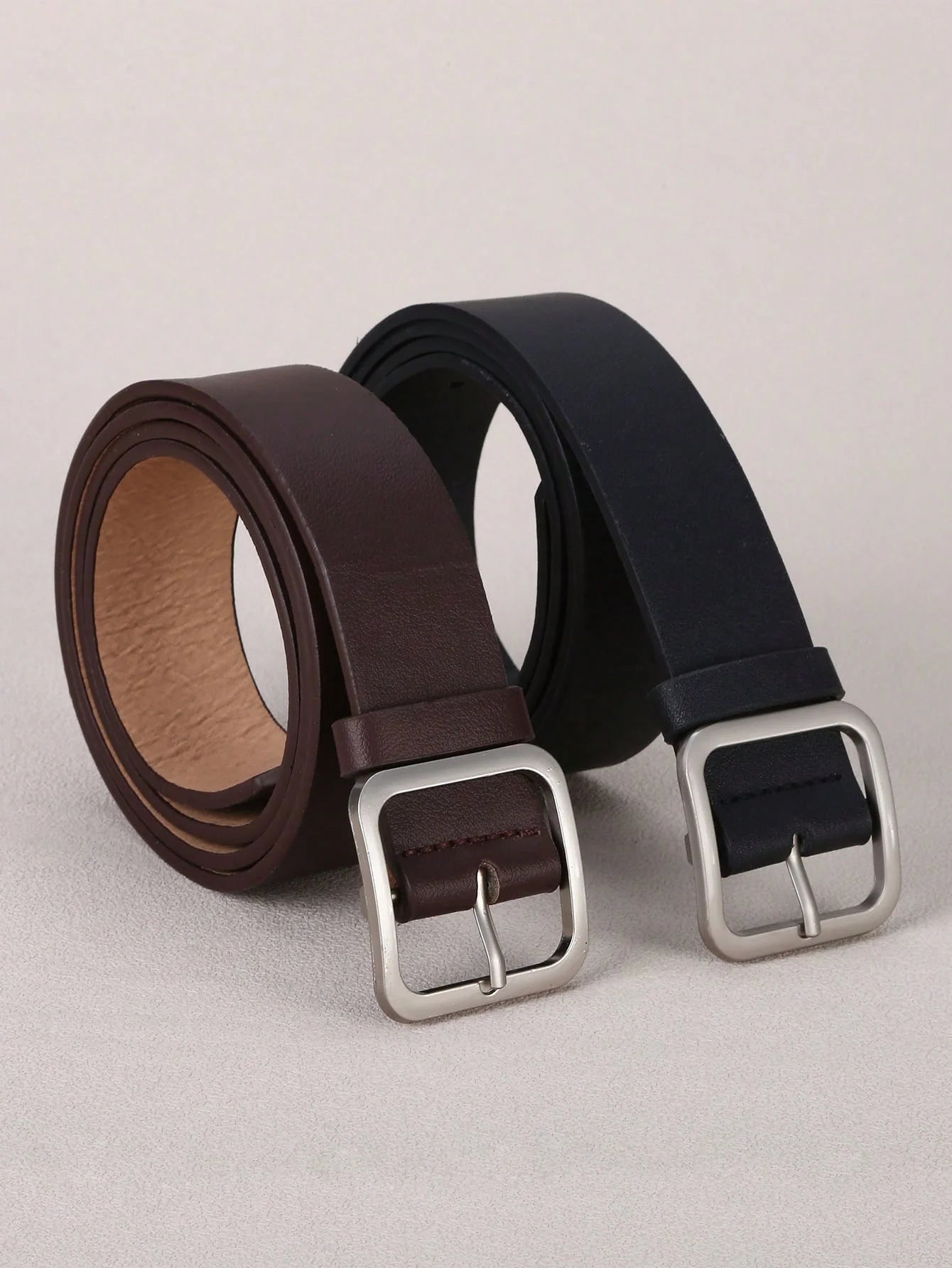 2PCS Minimalist PU Leather Belts
