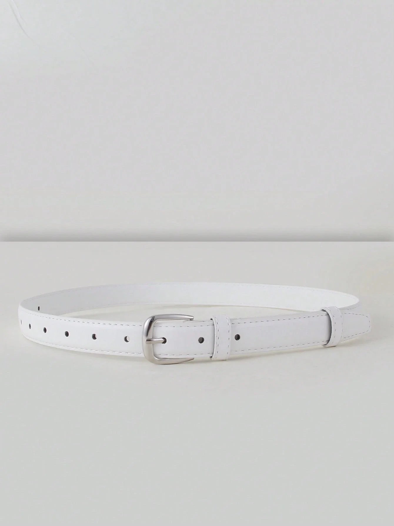 Women's Silver Buckle Leather Belt