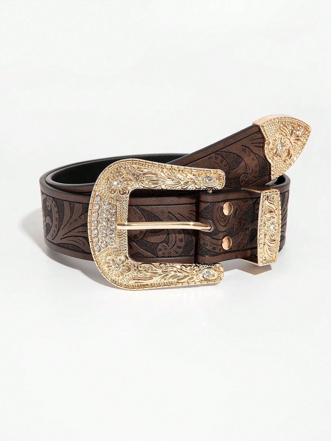Multicolor Flower Embossed Belt