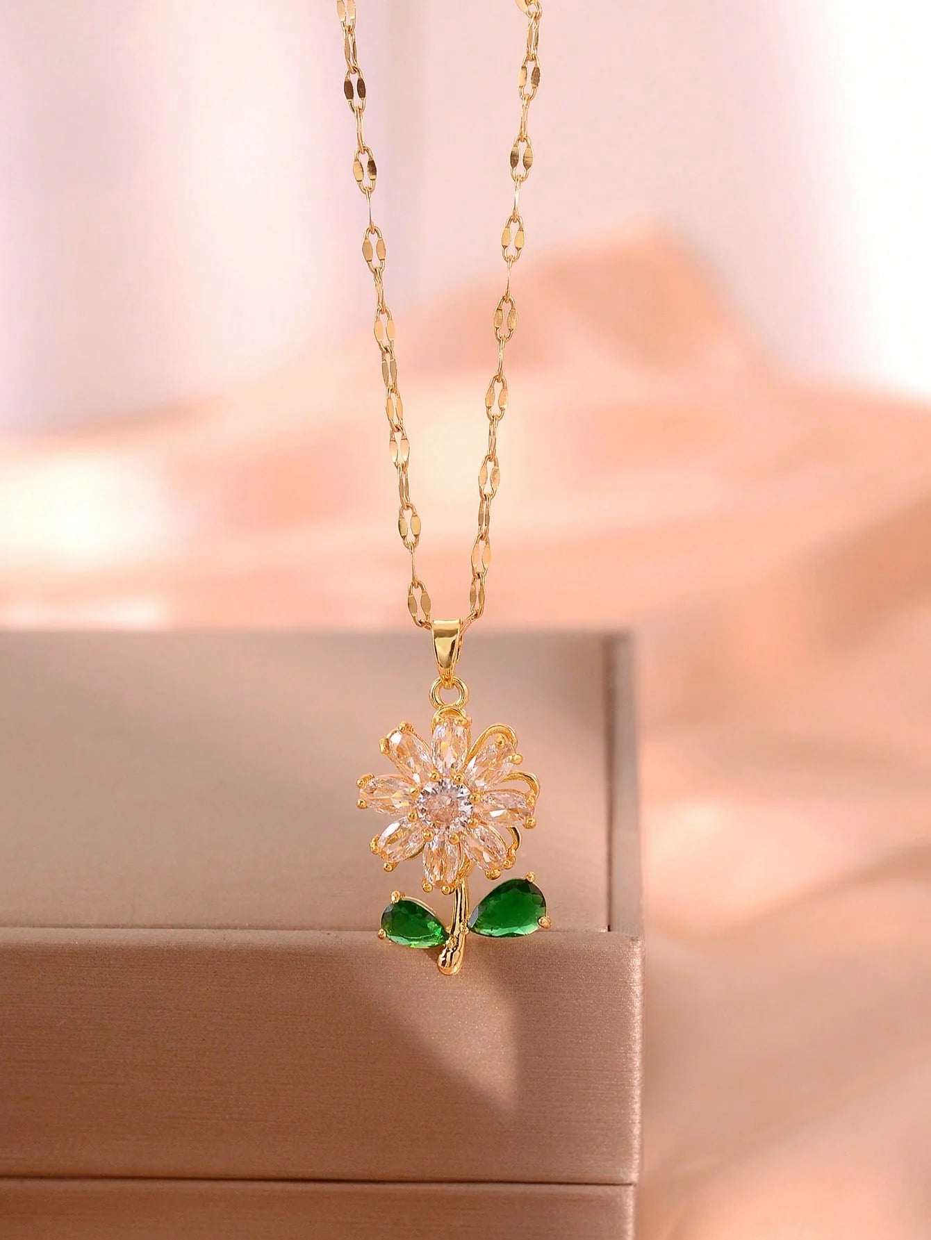 Women’s Plum Blossom CZ Necklace