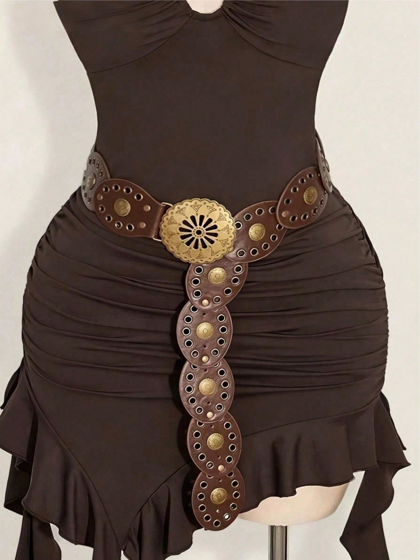 Western Boho Flower Buckle Belt