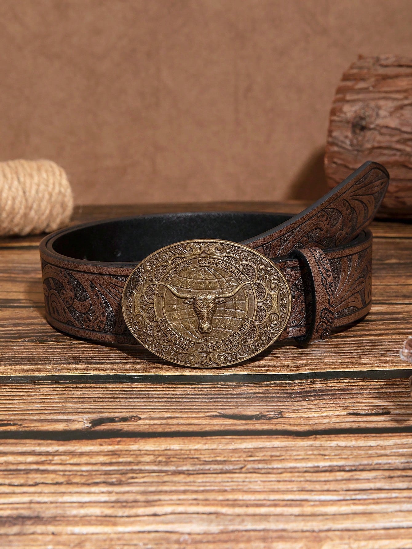 Retro Dragon Buckle Leather Belt