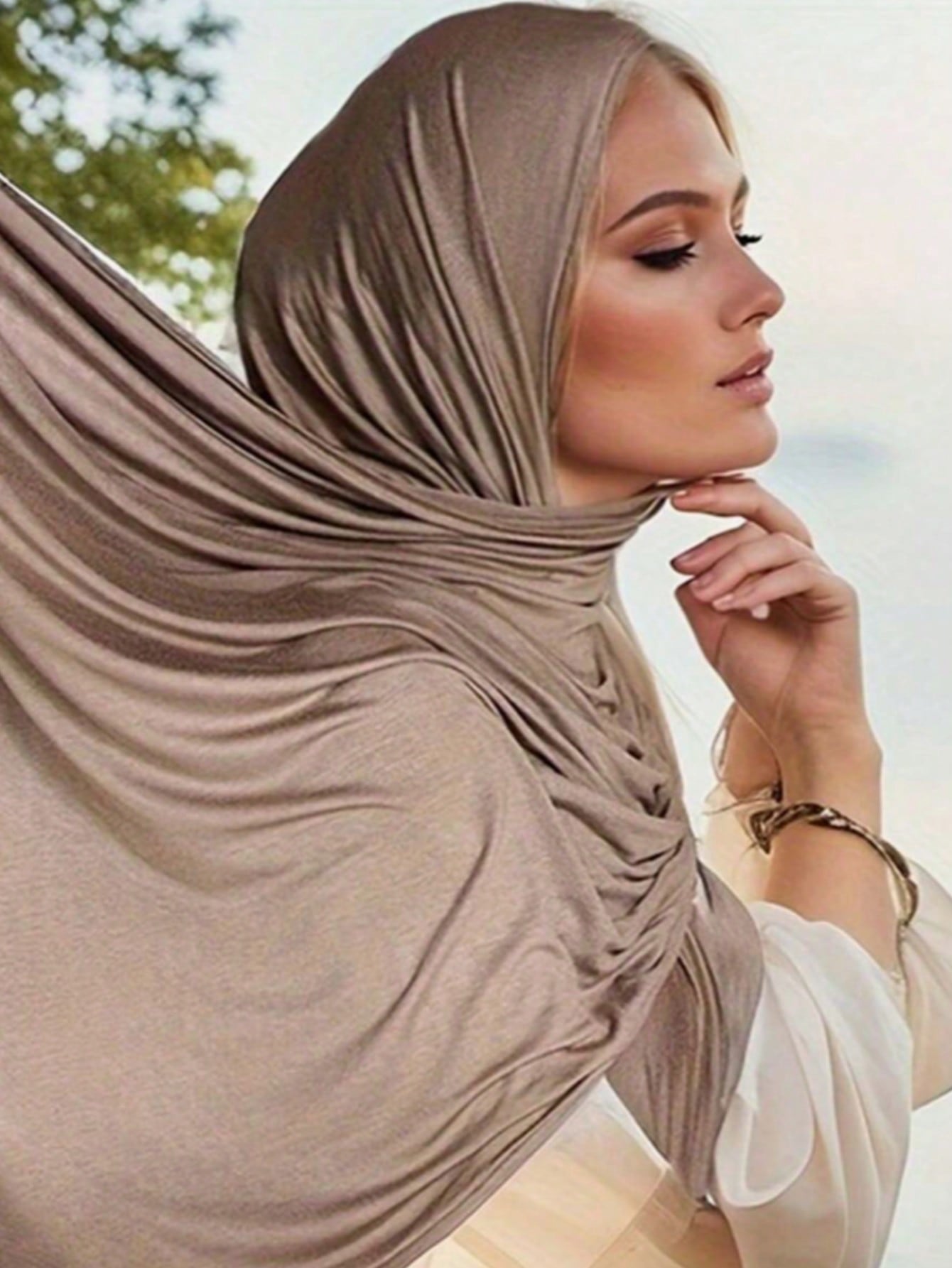 Plus Size Knitted Shawl Scarf