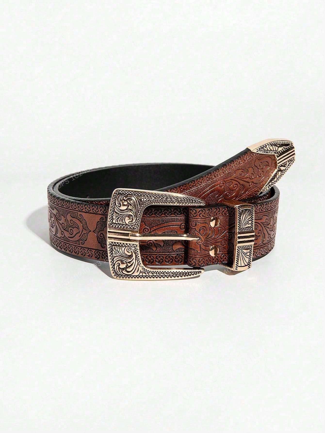 Multicolor Flower Embossed Belt