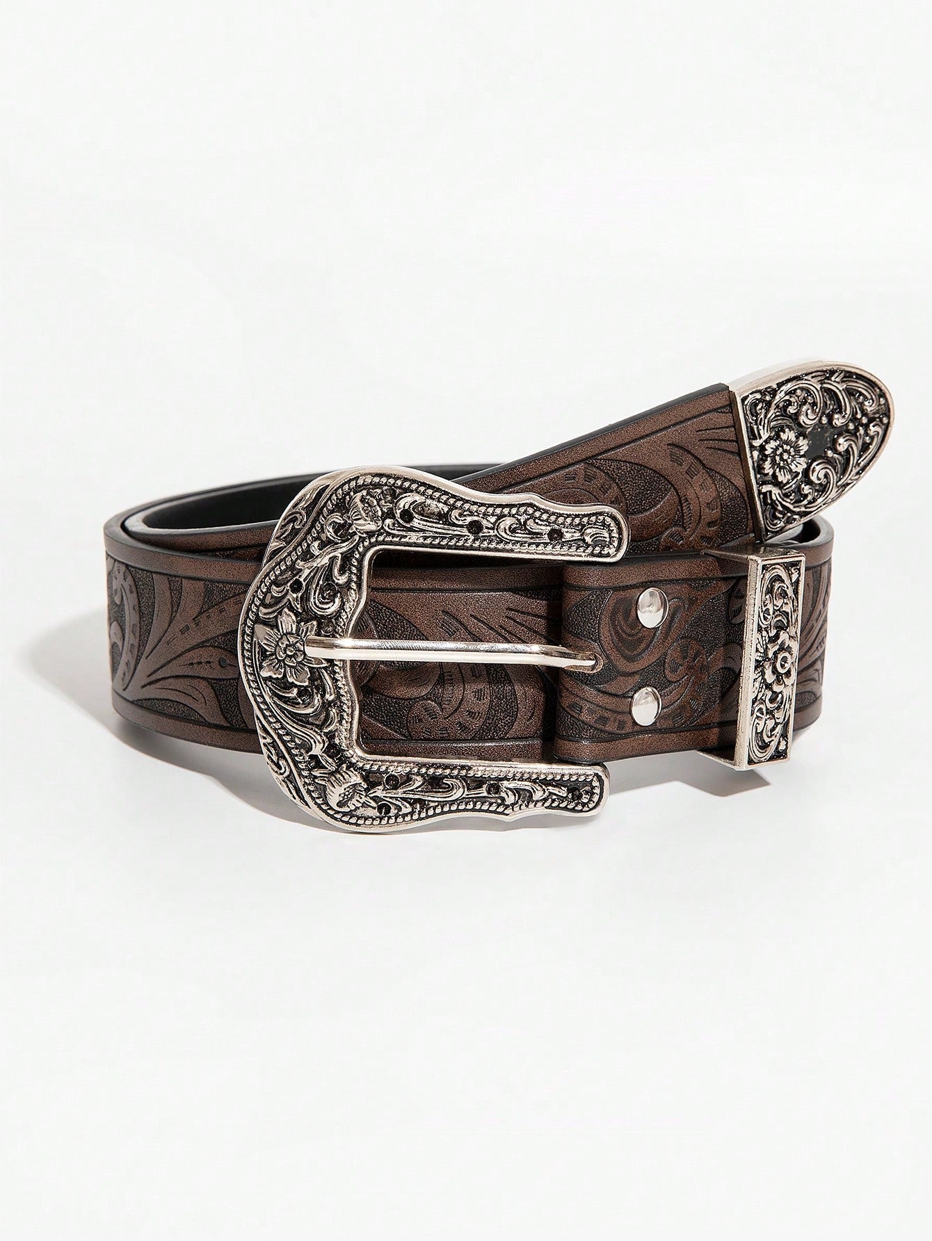 Multicolor Flower Embossed Belt