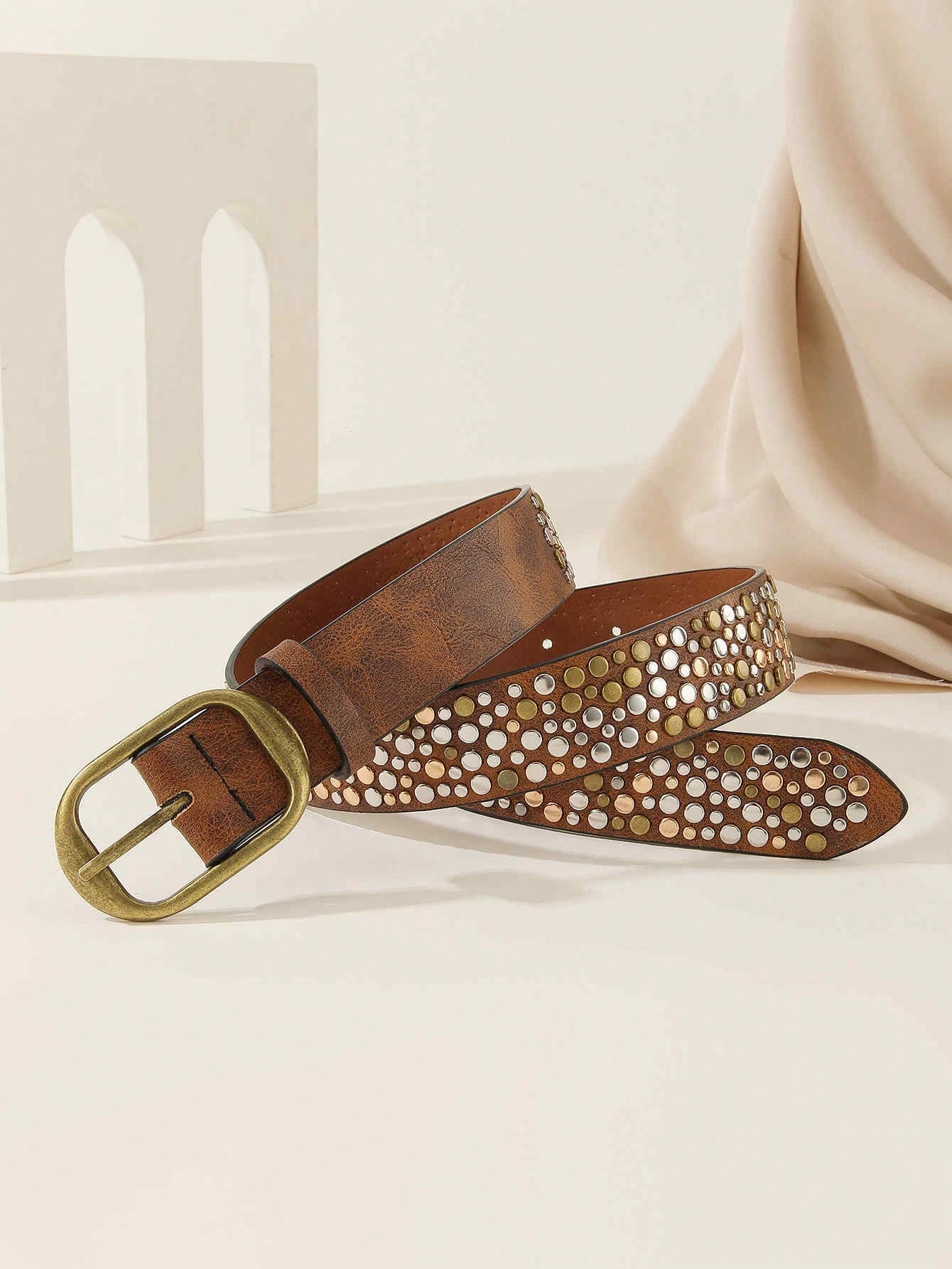 Women’s Punk Rivet Metal Belt