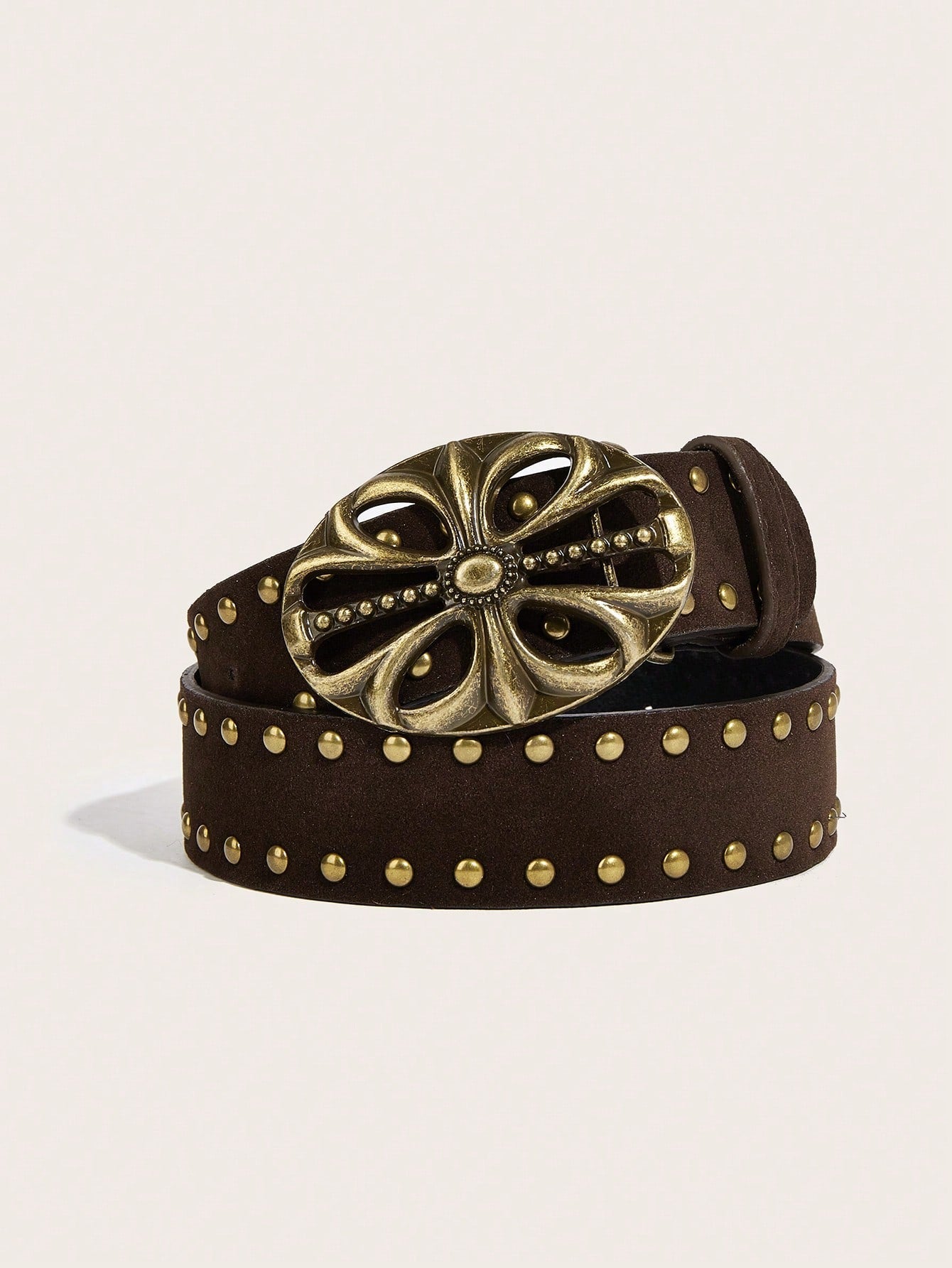 Retro Metal Buckle Leather Belt