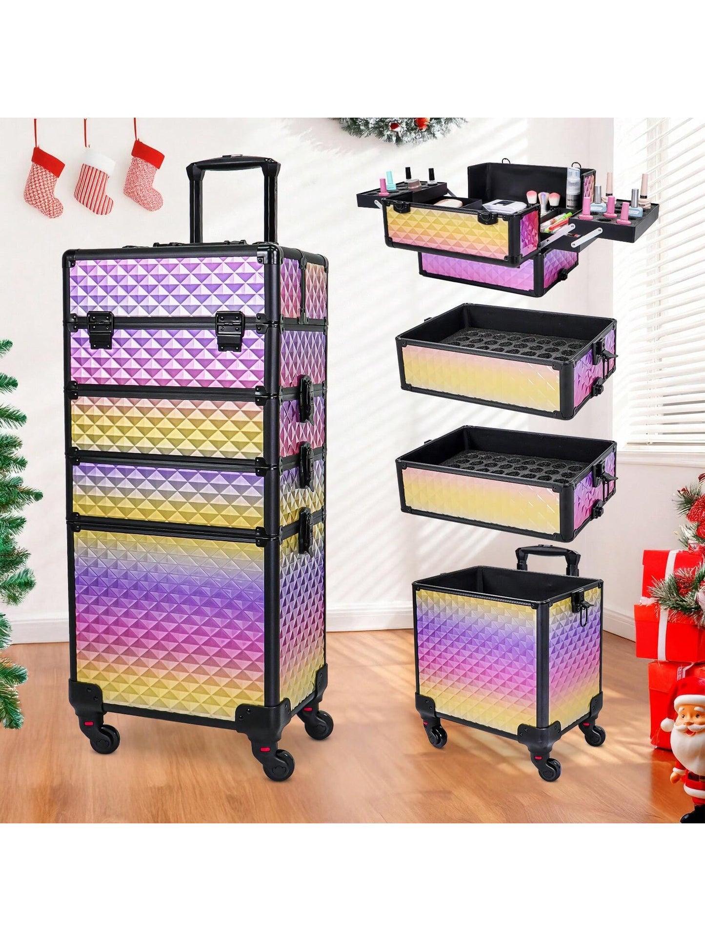 Rolling Large Makeup Train Case