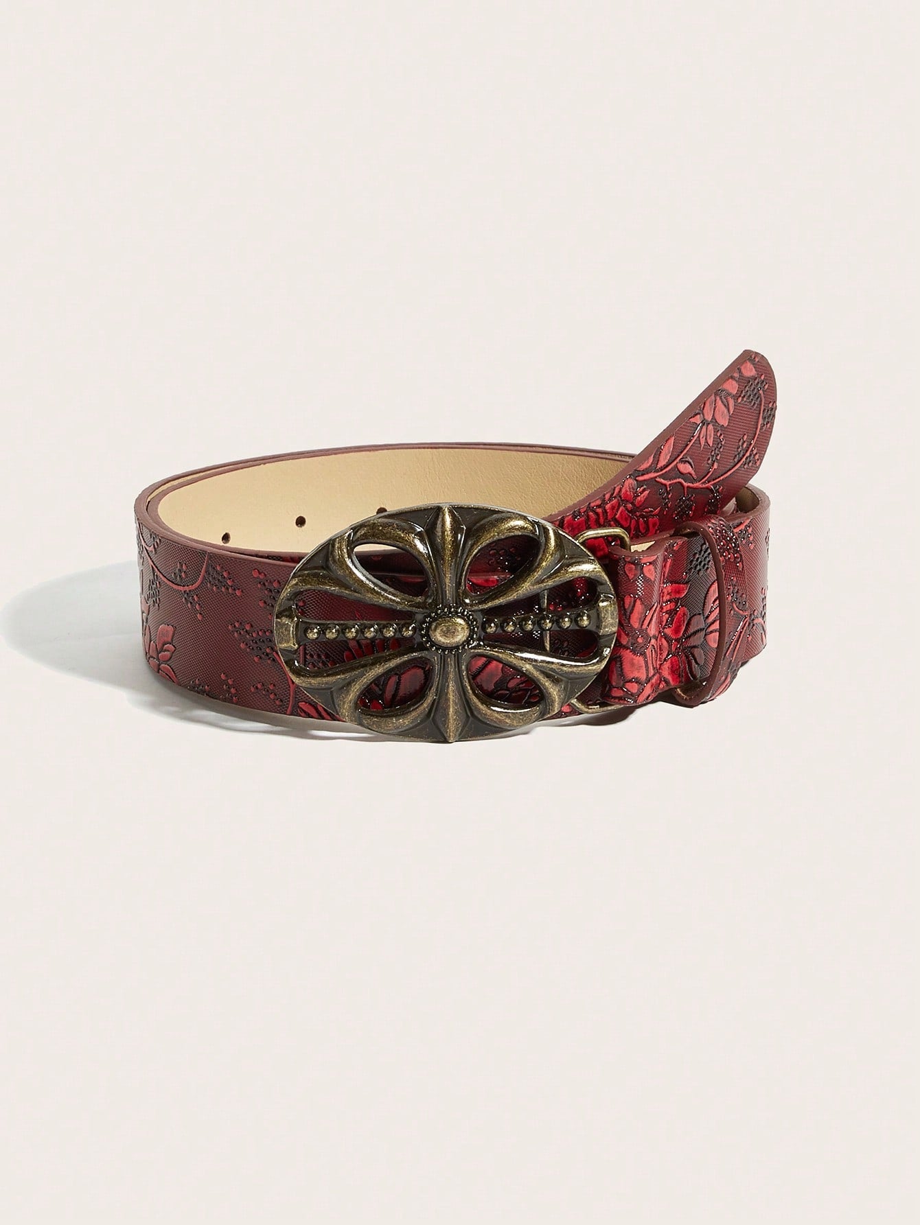 Retro Metal Buckle Leather Belt
