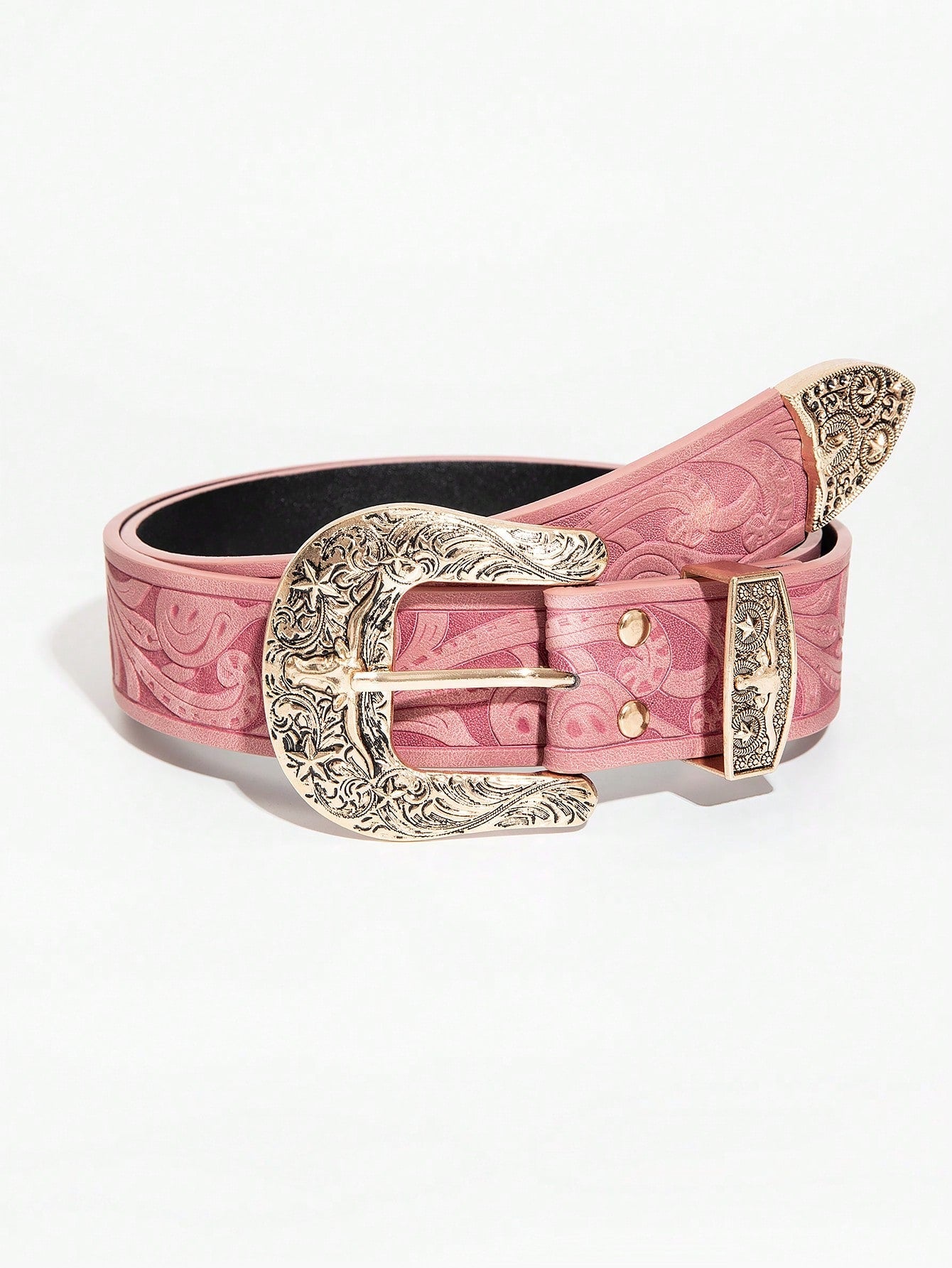 Multicolor Flower Embossed Belt