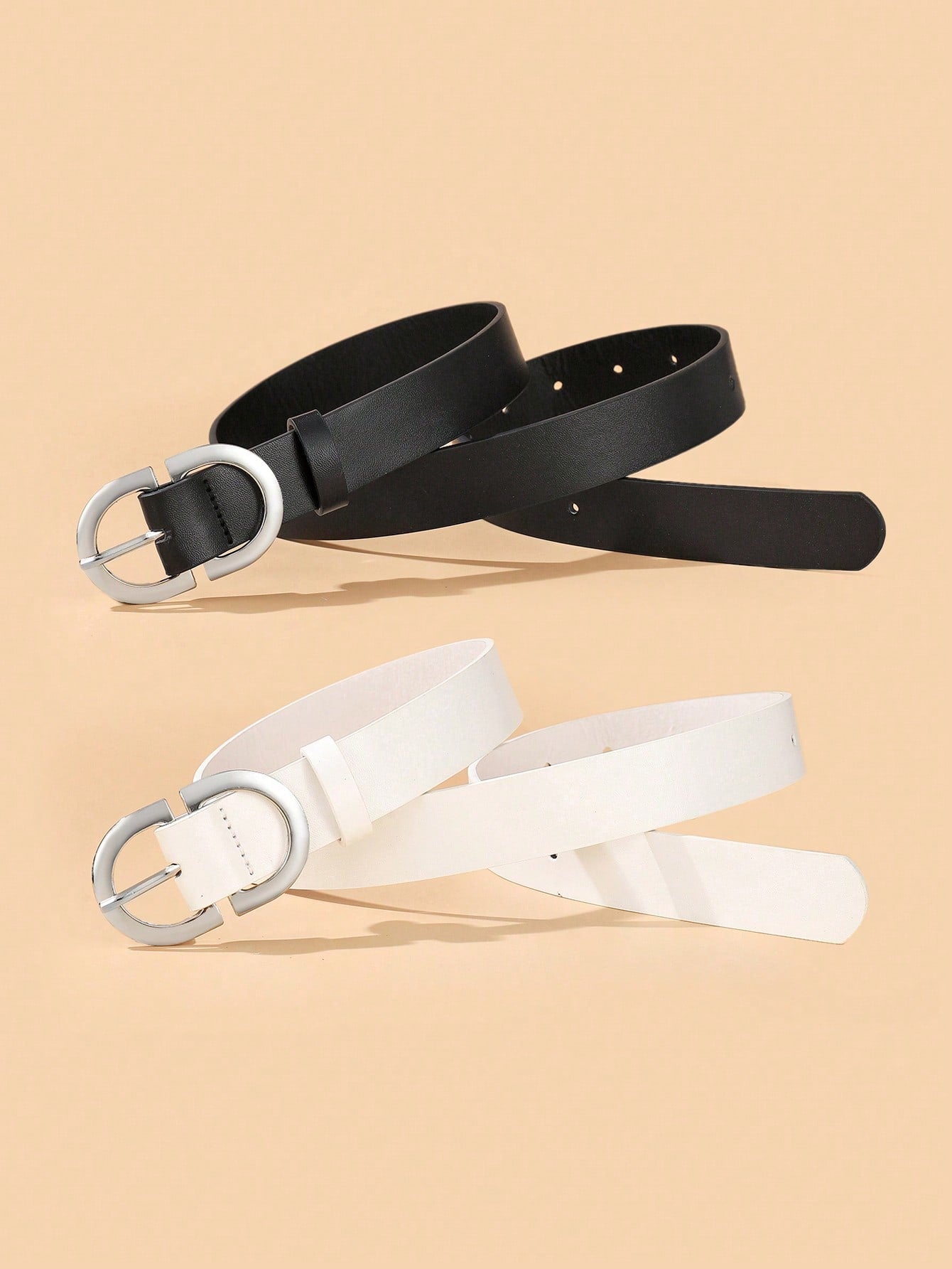 Women's Gold D-Ring Belt Set