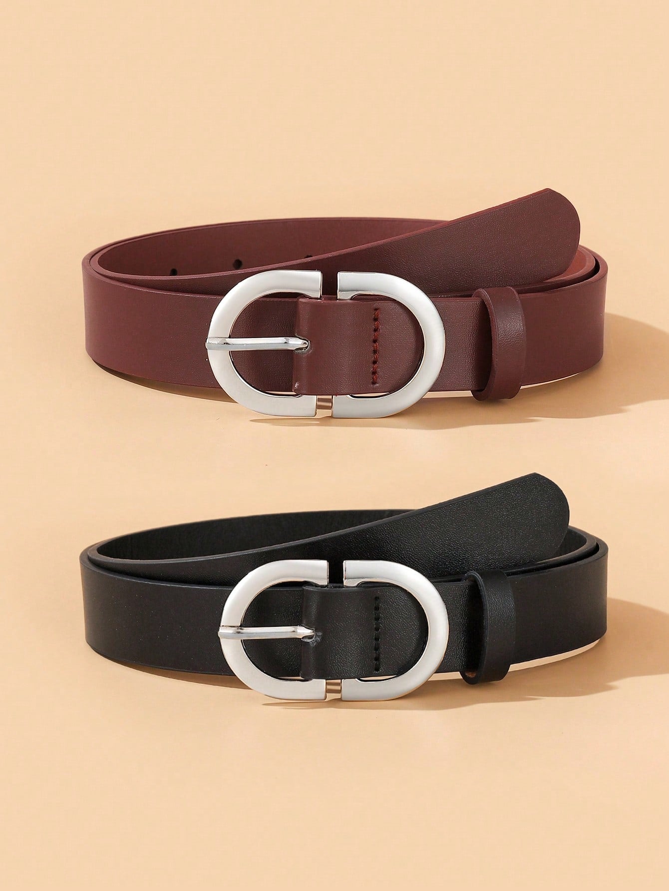 Women's Gold D-Ring Belt Set