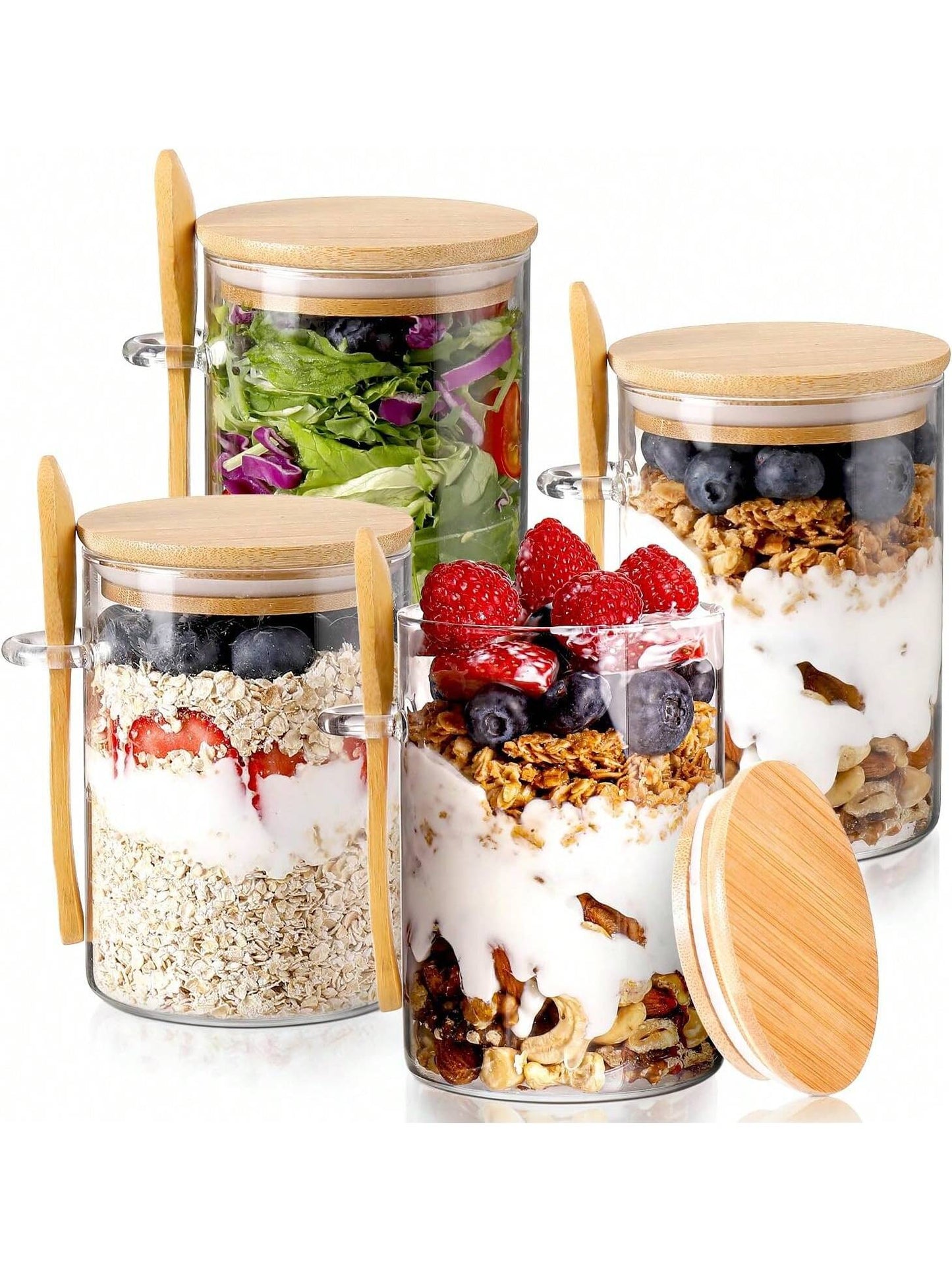 4PCS Glass Food Storage Jars