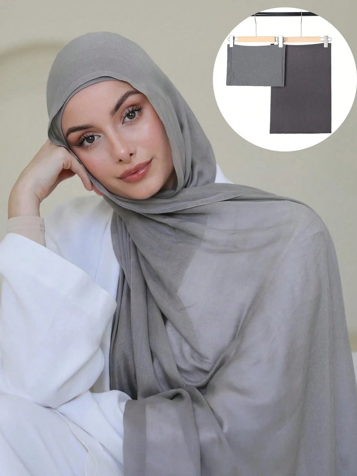 2PCS Viscose Hijab Scarf Set