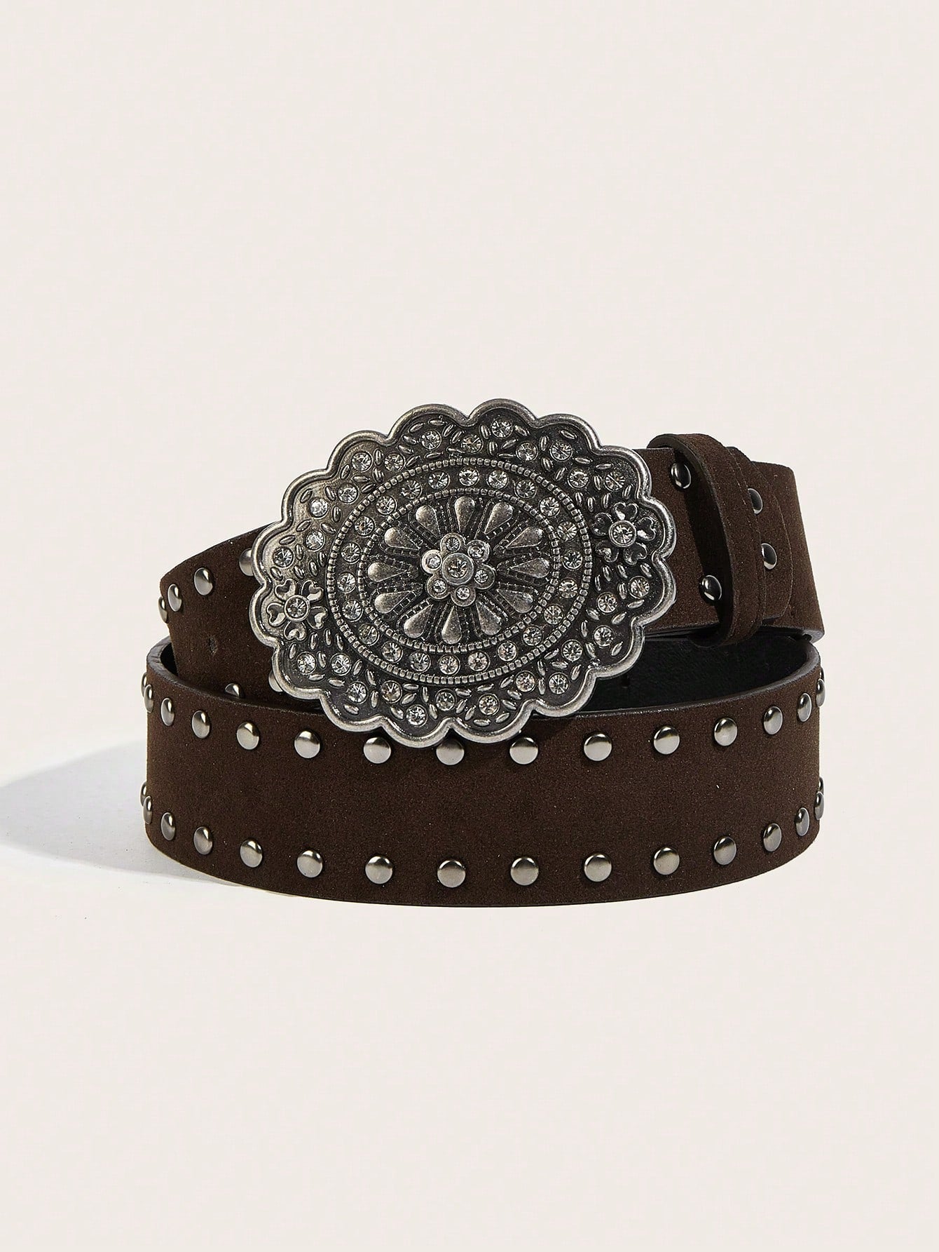 Retro Metal Buckle Leather Belt
