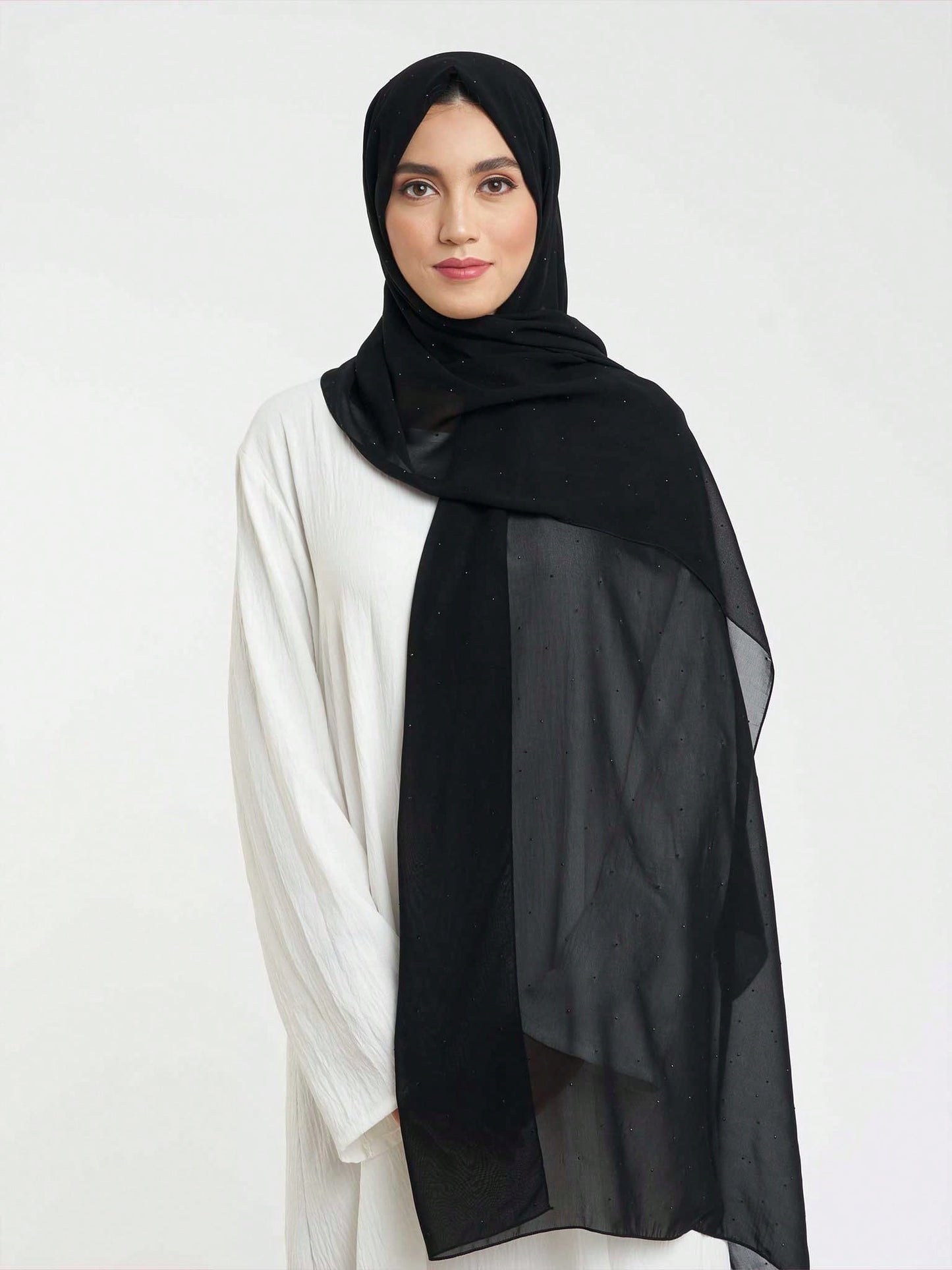 Plain Chiffon Pearl Hijab Scarf