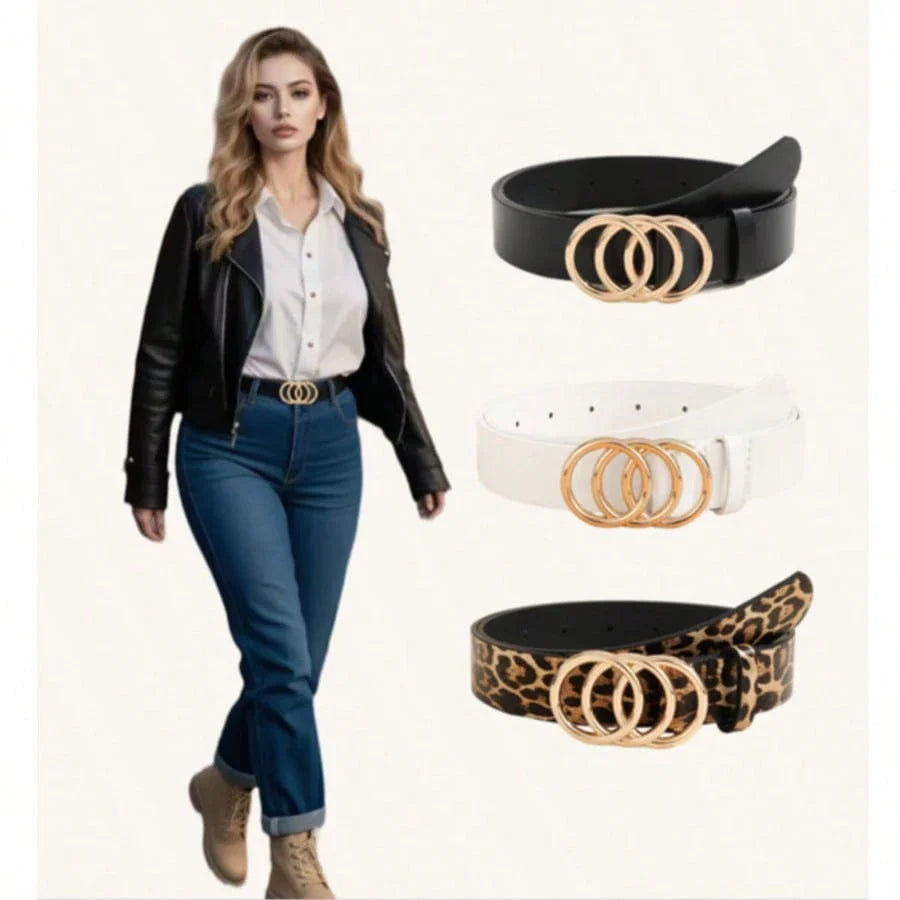 3PCS Plus Size PU Belts