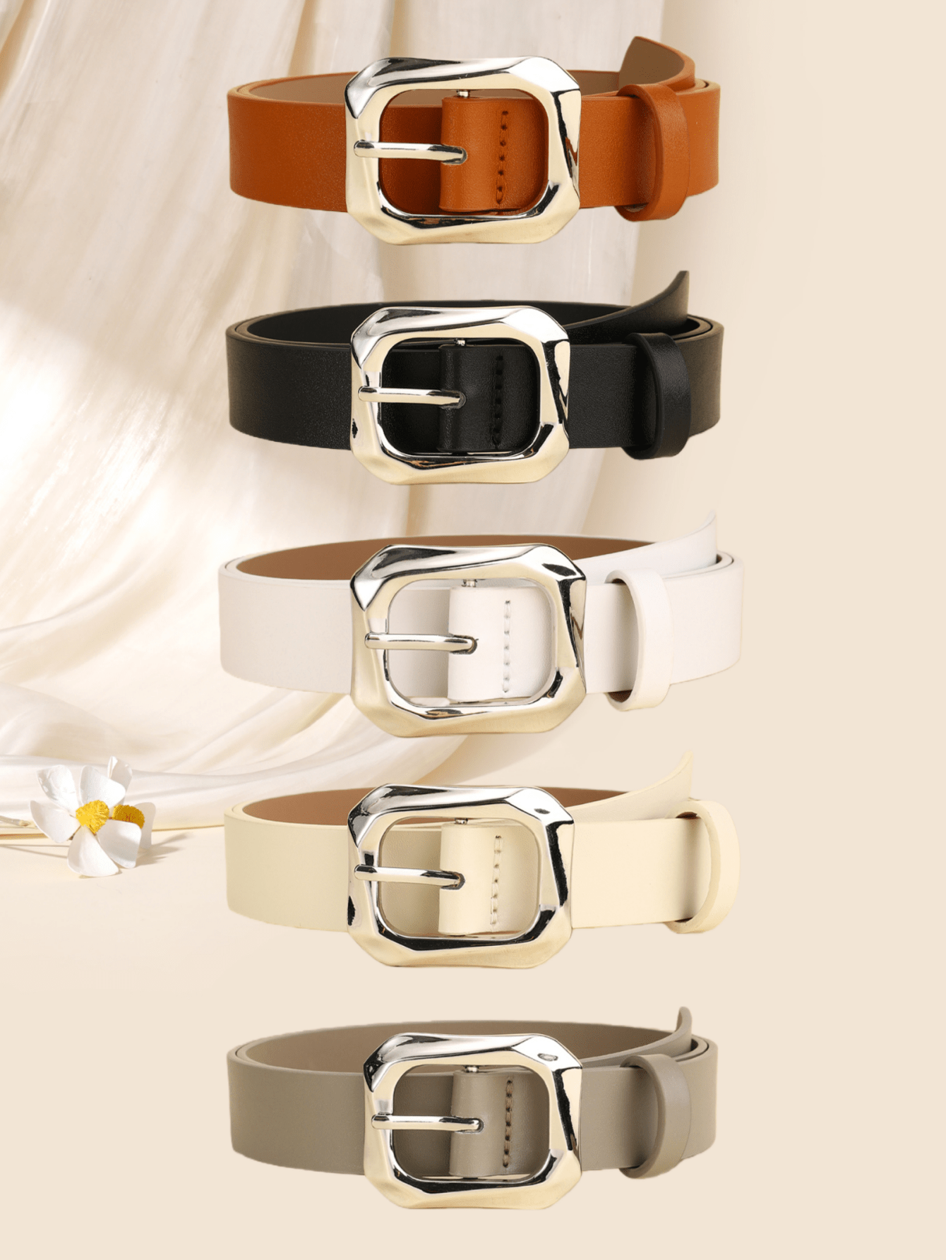 Vintage Square Buckle Belt Set