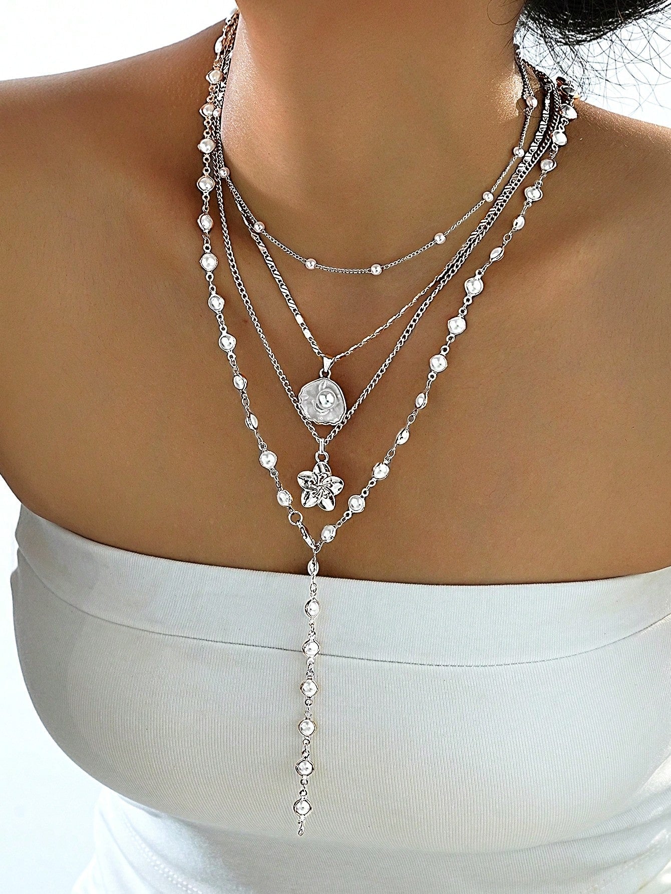 Women’s Bohemian Shell Pearl Necklace Set