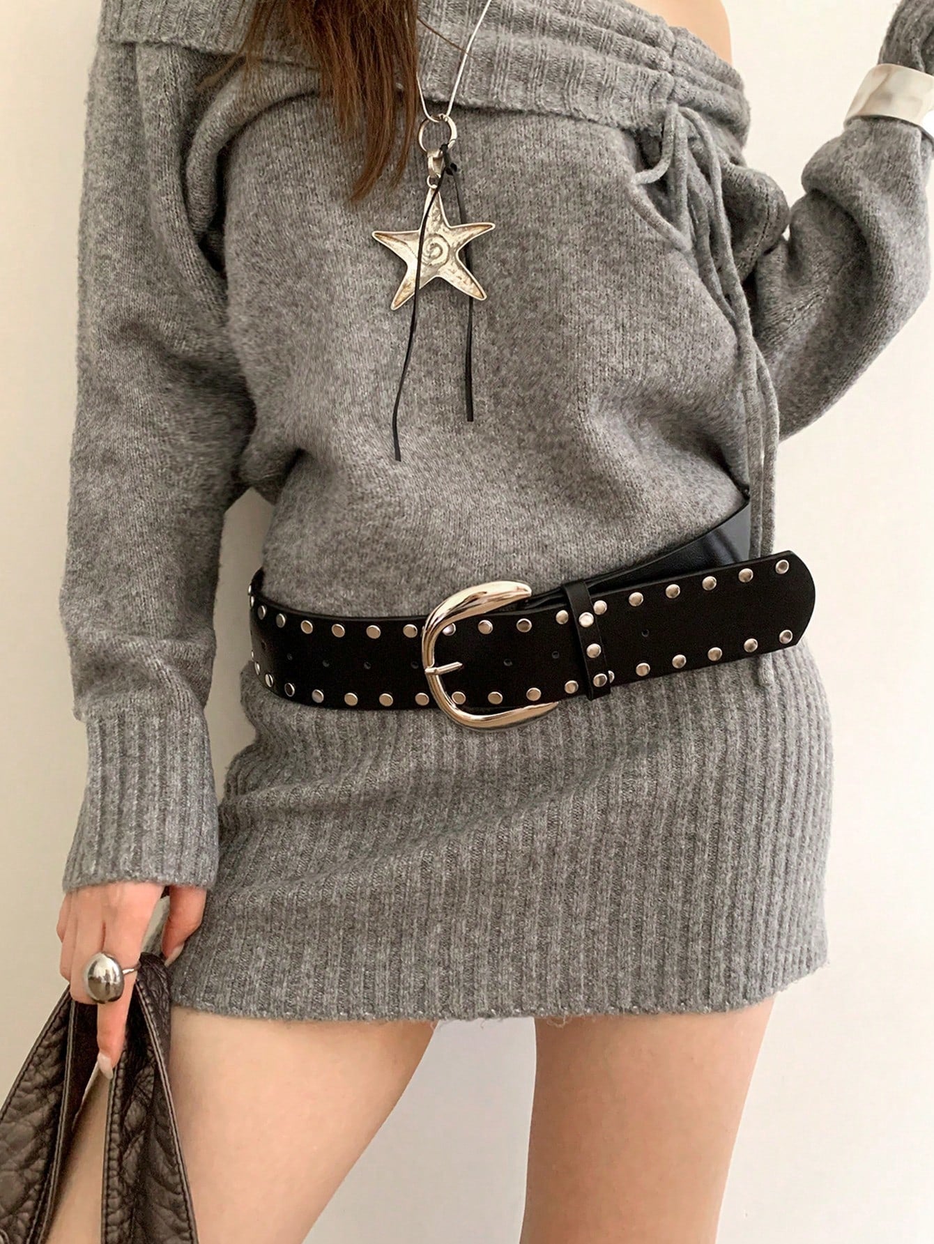 Coffee PU D-Buckle Waist Belt