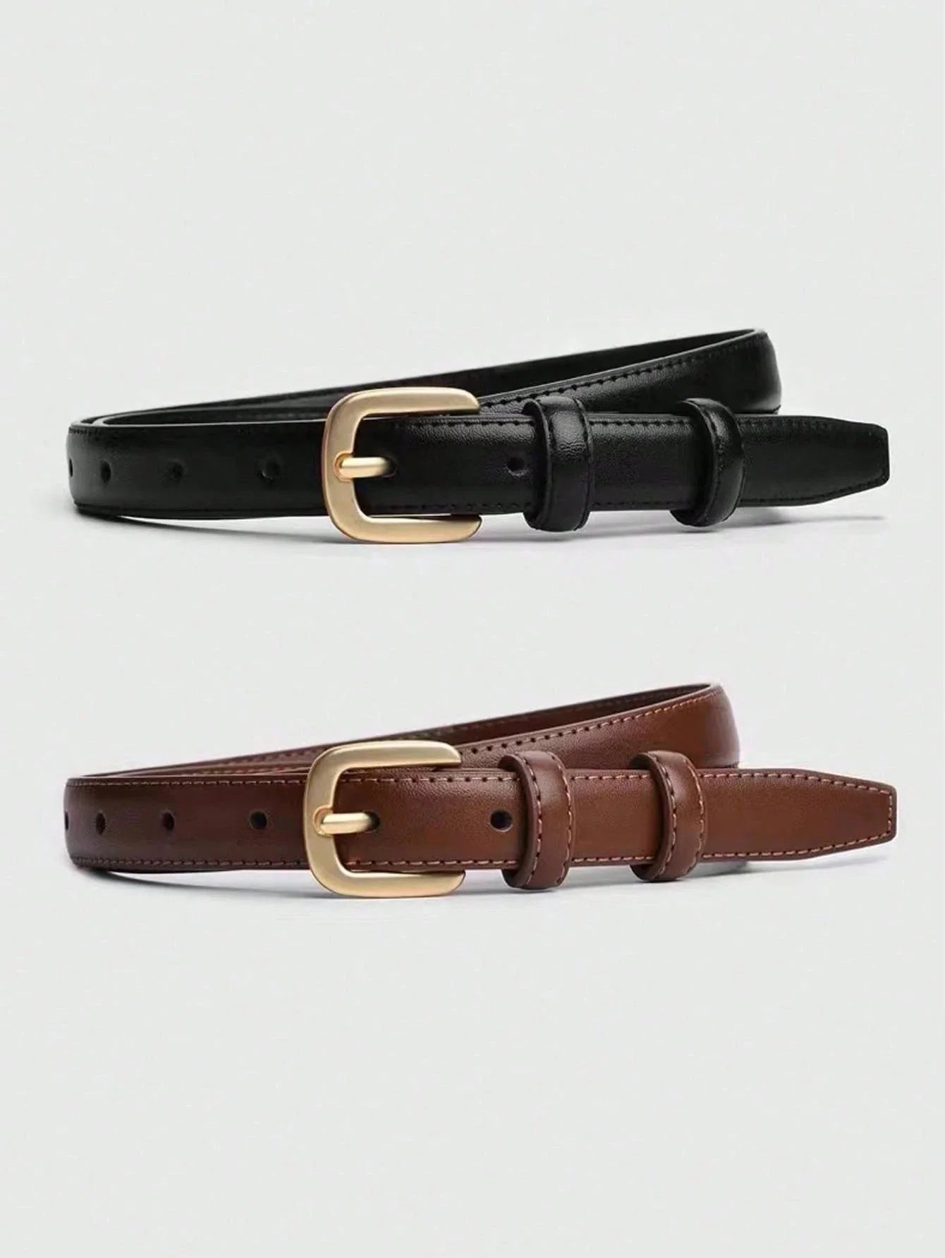 Minimalist PU Leather Belt Set